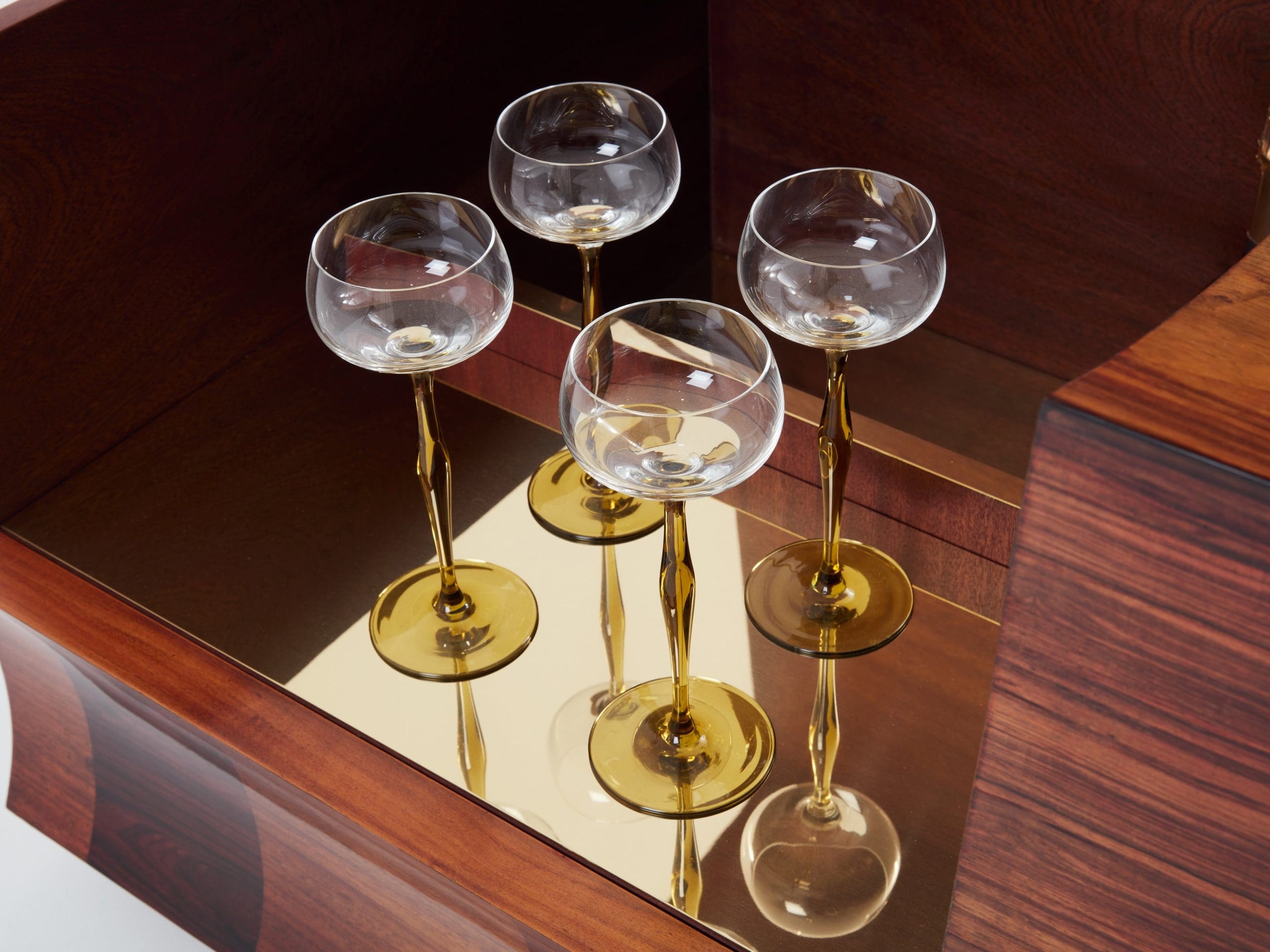 Cabinet Bar en Marqueterie par Michel Lefèvre – 1960