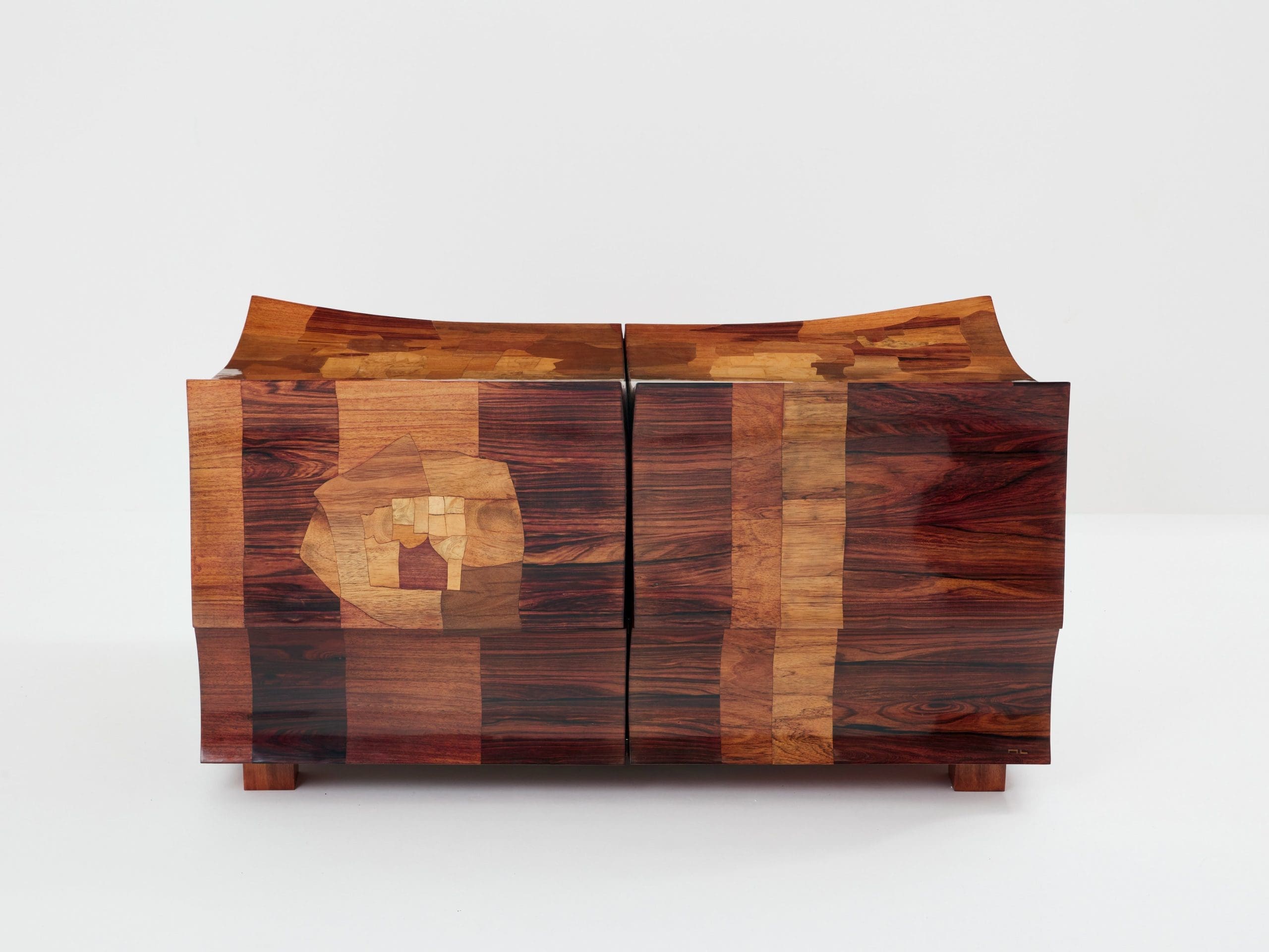Cabinet Bar en Marqueterie par Michel Lefèvre – 1960