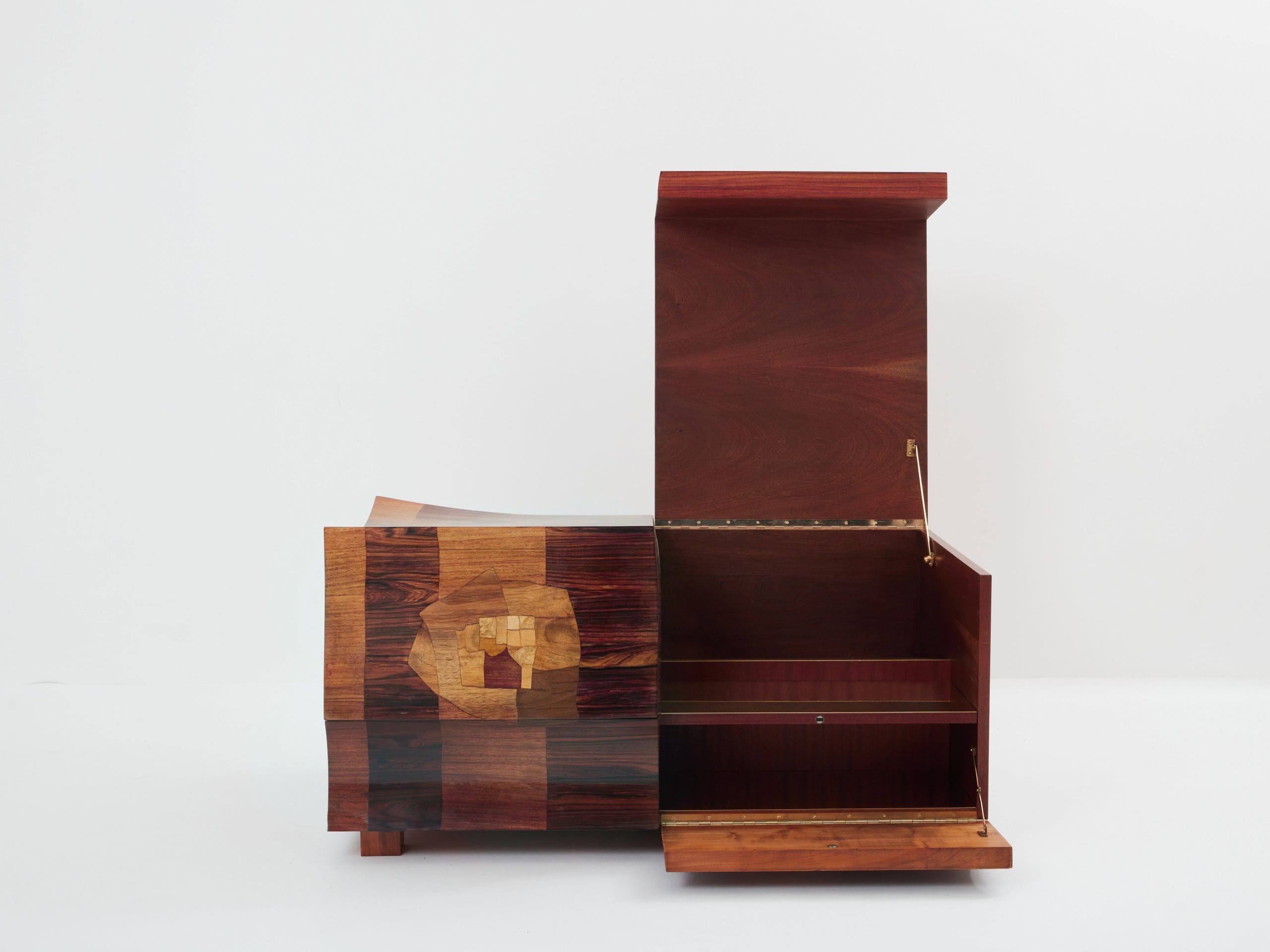 Cabinet Bar en Marqueterie par Michel Lefèvre – 1960