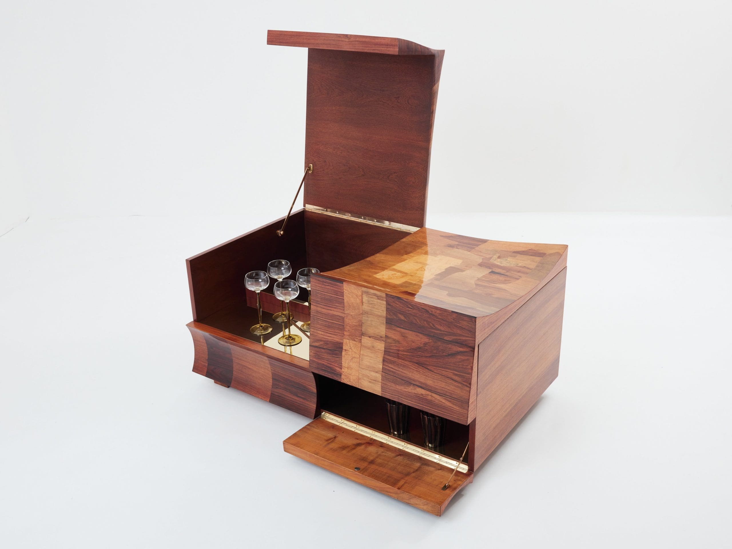 Cabinet Bar en Marqueterie par Michel Lefèvre – 1960