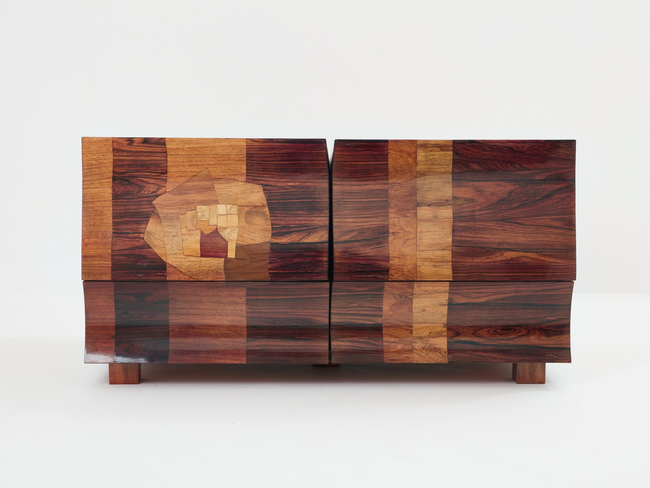 Cabinet Bar en Marqueterie par Michel Lefèvre – 1960