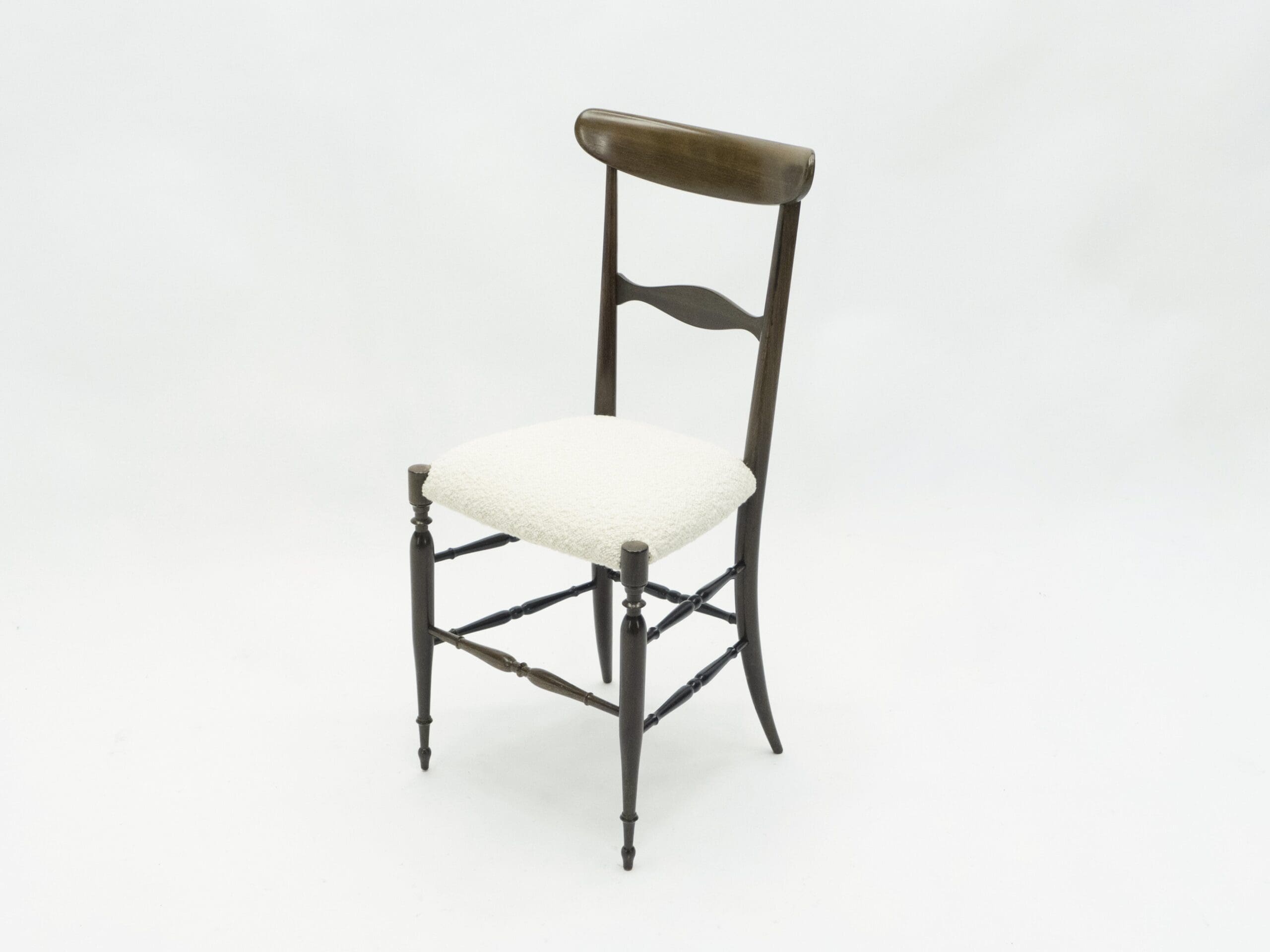 Lot de Six Chaises Campanino Chiavari en Noyer par Fratelli Levaggi, 1950
