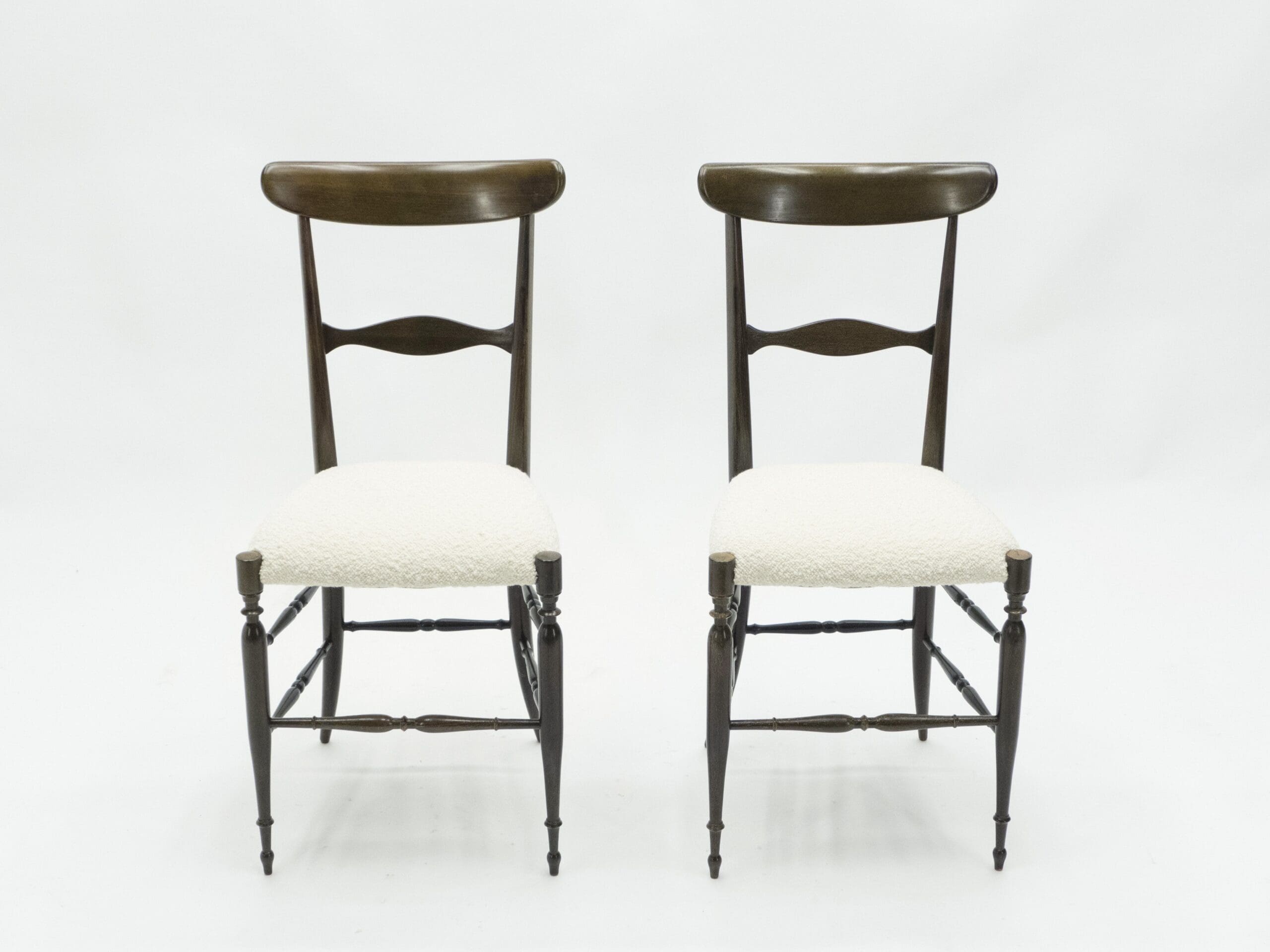 Lot de Six Chaises Campanino Chiavari en Noyer par Fratelli Levaggi, 1950