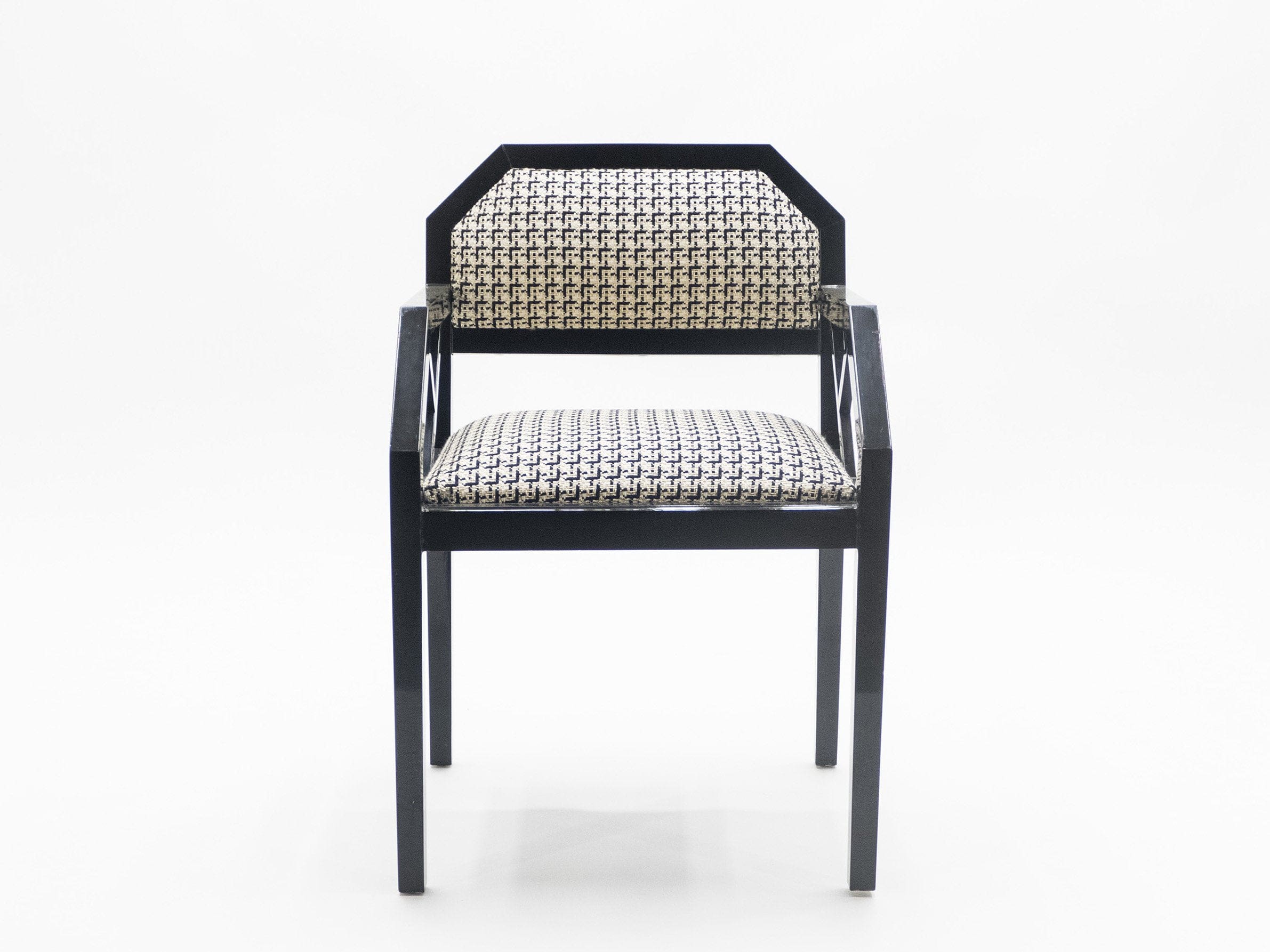 Paire de Fauteuils en Laque Noire par J.C. Mahey, Années 1970