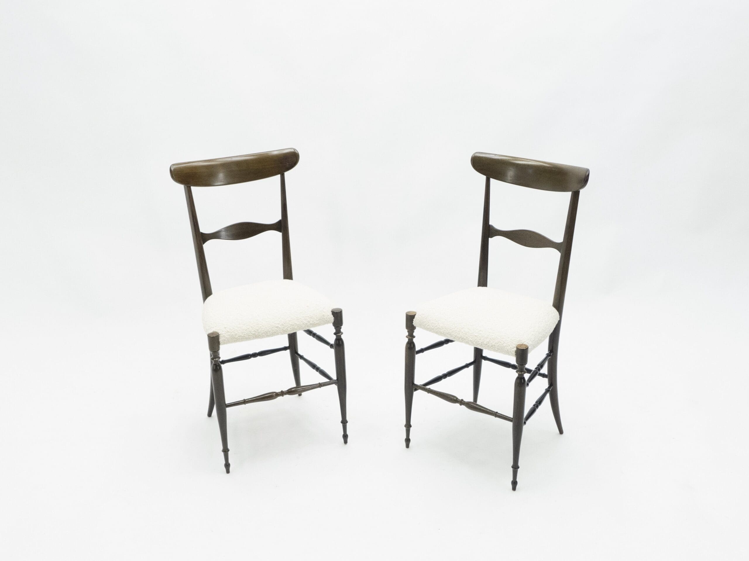 Lot de Six Chaises Campanino Chiavari en Noyer par Fratelli Levaggi, 1950