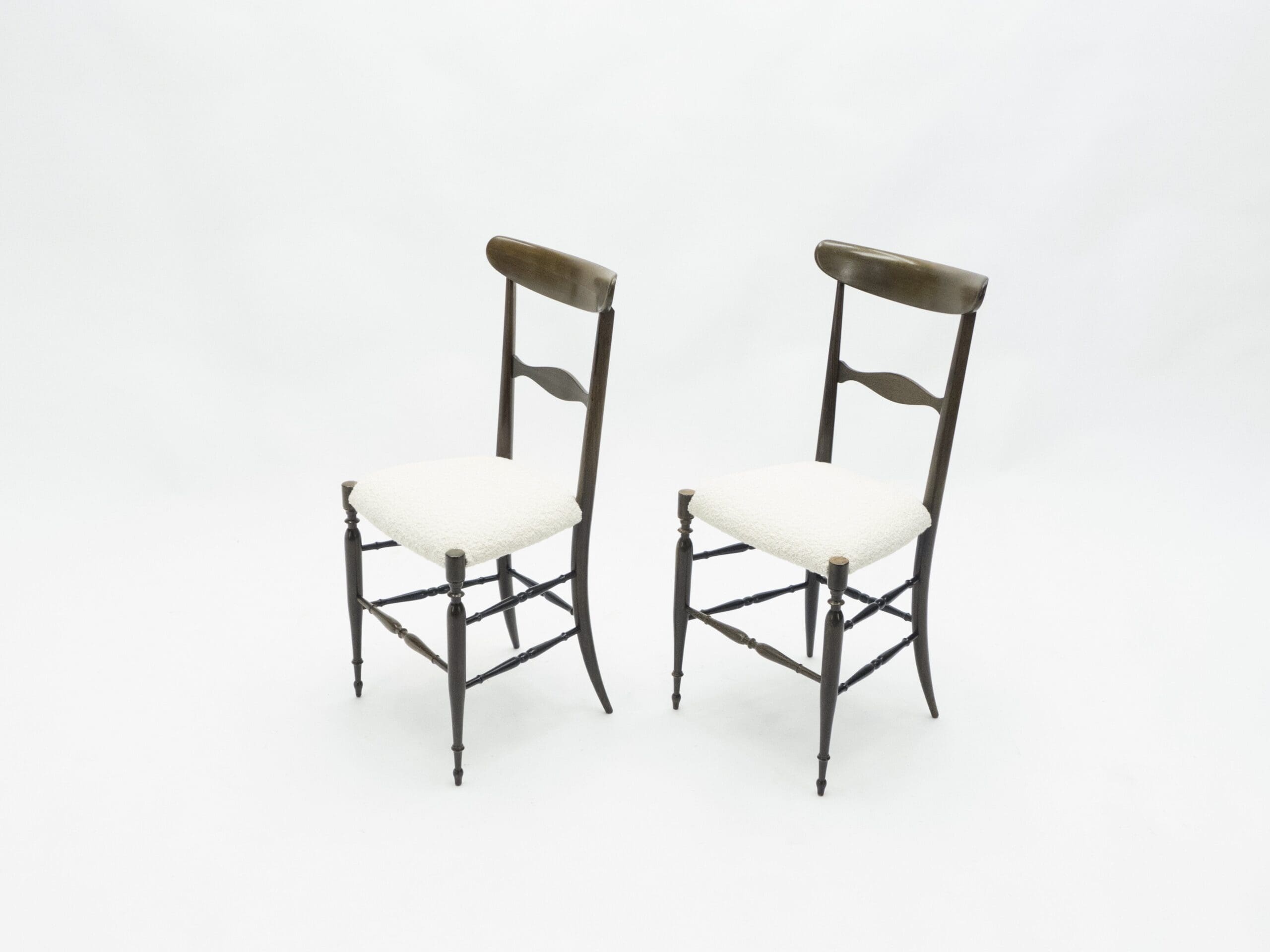 Lot de Six Chaises Campanino Chiavari en Noyer par Fratelli Levaggi, 1950