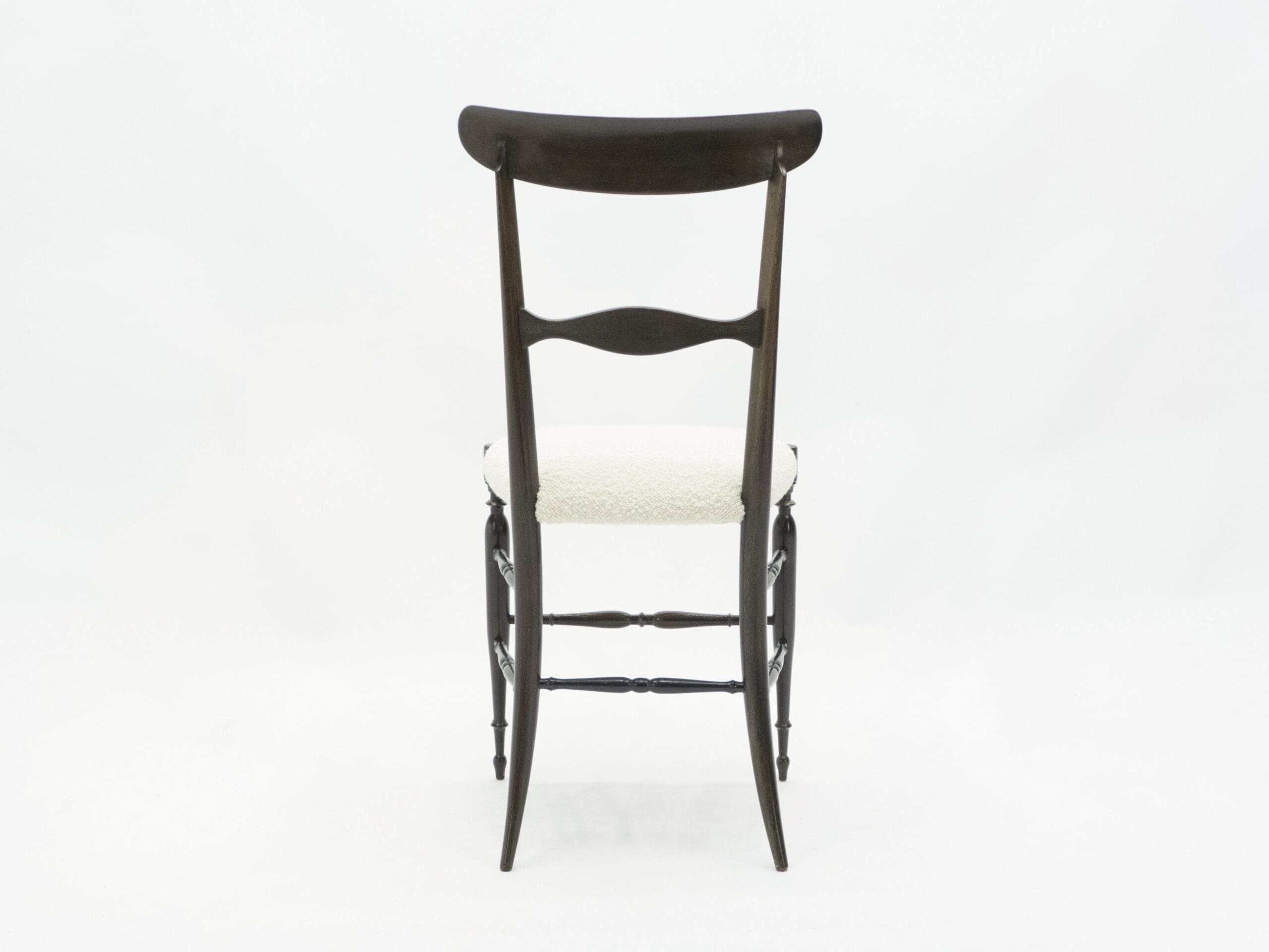 Lot de Six Chaises Campanino Chiavari en Noyer par Fratelli Levaggi, 1950