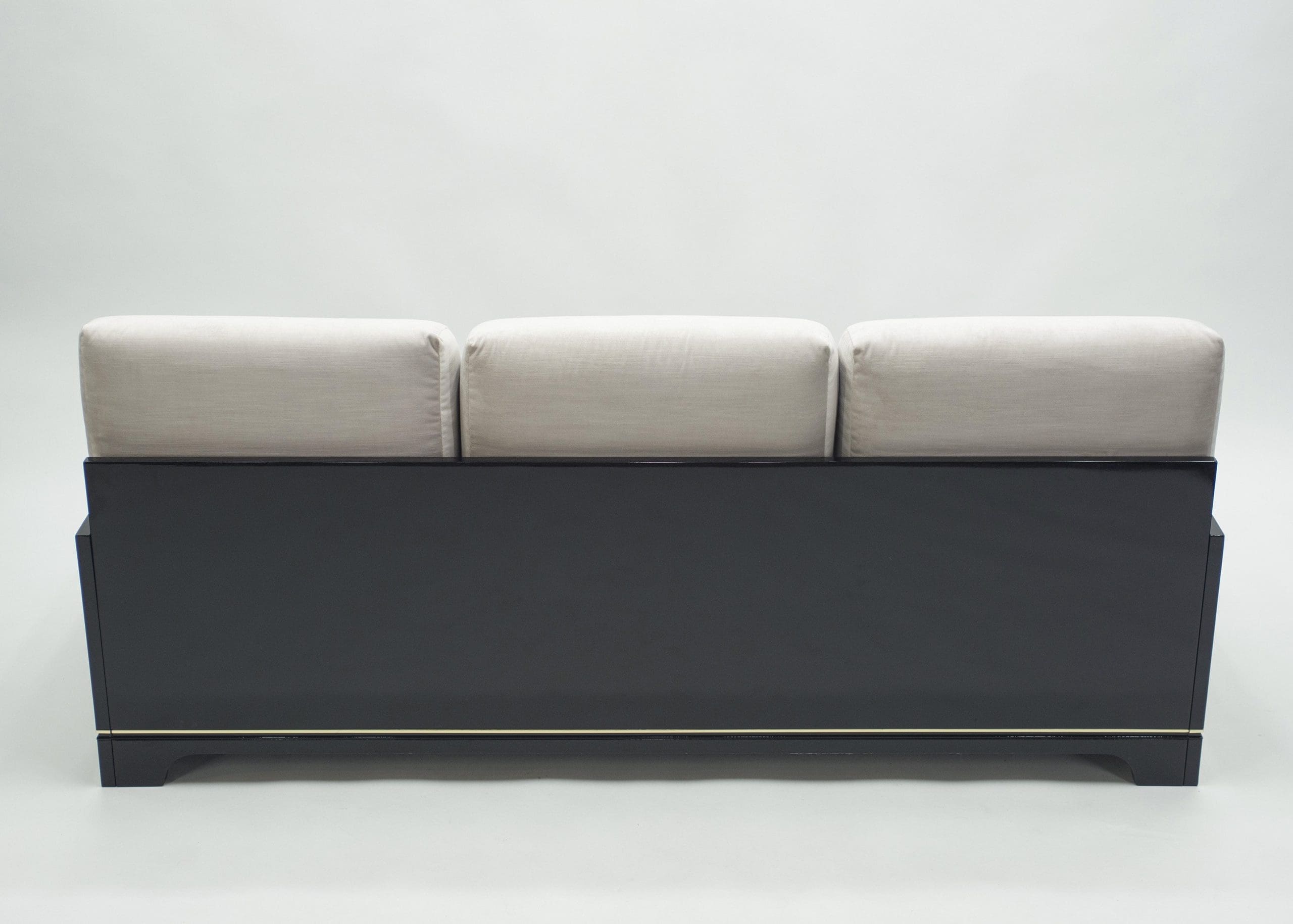 Ensemble de Salon Italien Laqué et en Laiton par Romeo Rega, Années 1970