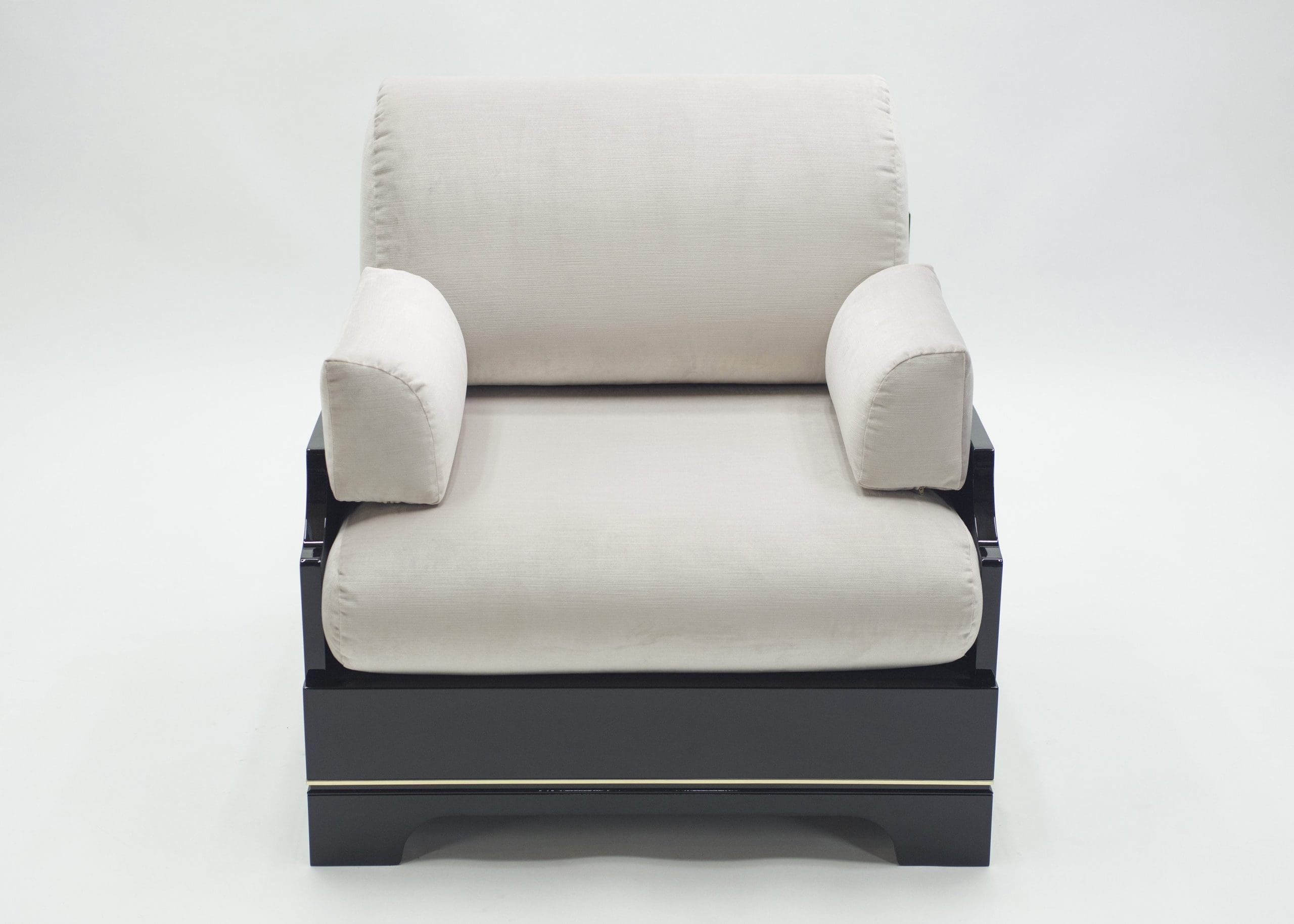 Ensemble de Salon Italien Laqué et en Laiton par Romeo Rega, Années 1970
