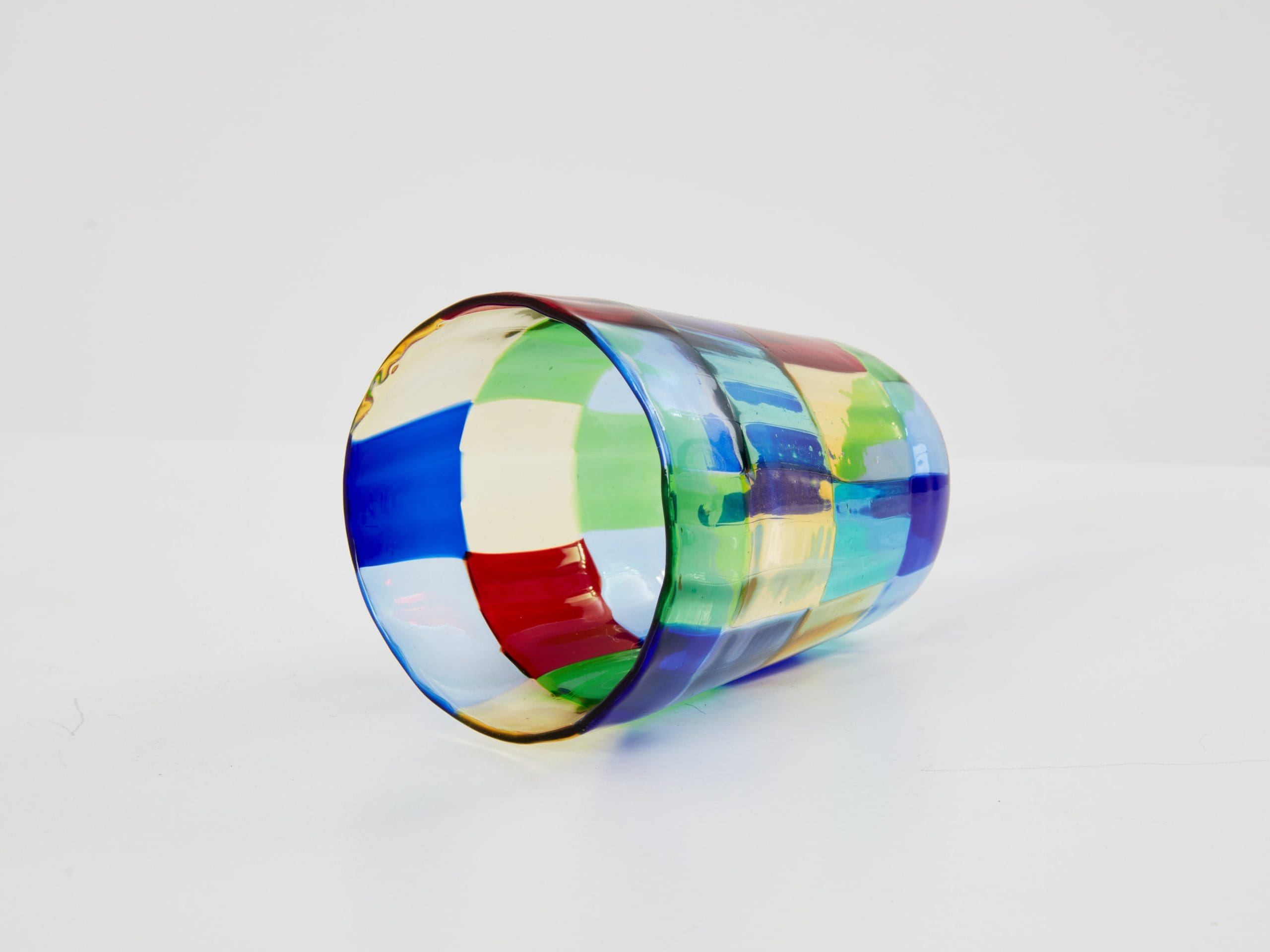 Set de 6 Verres Colorés en Verre Murano – Années 1980