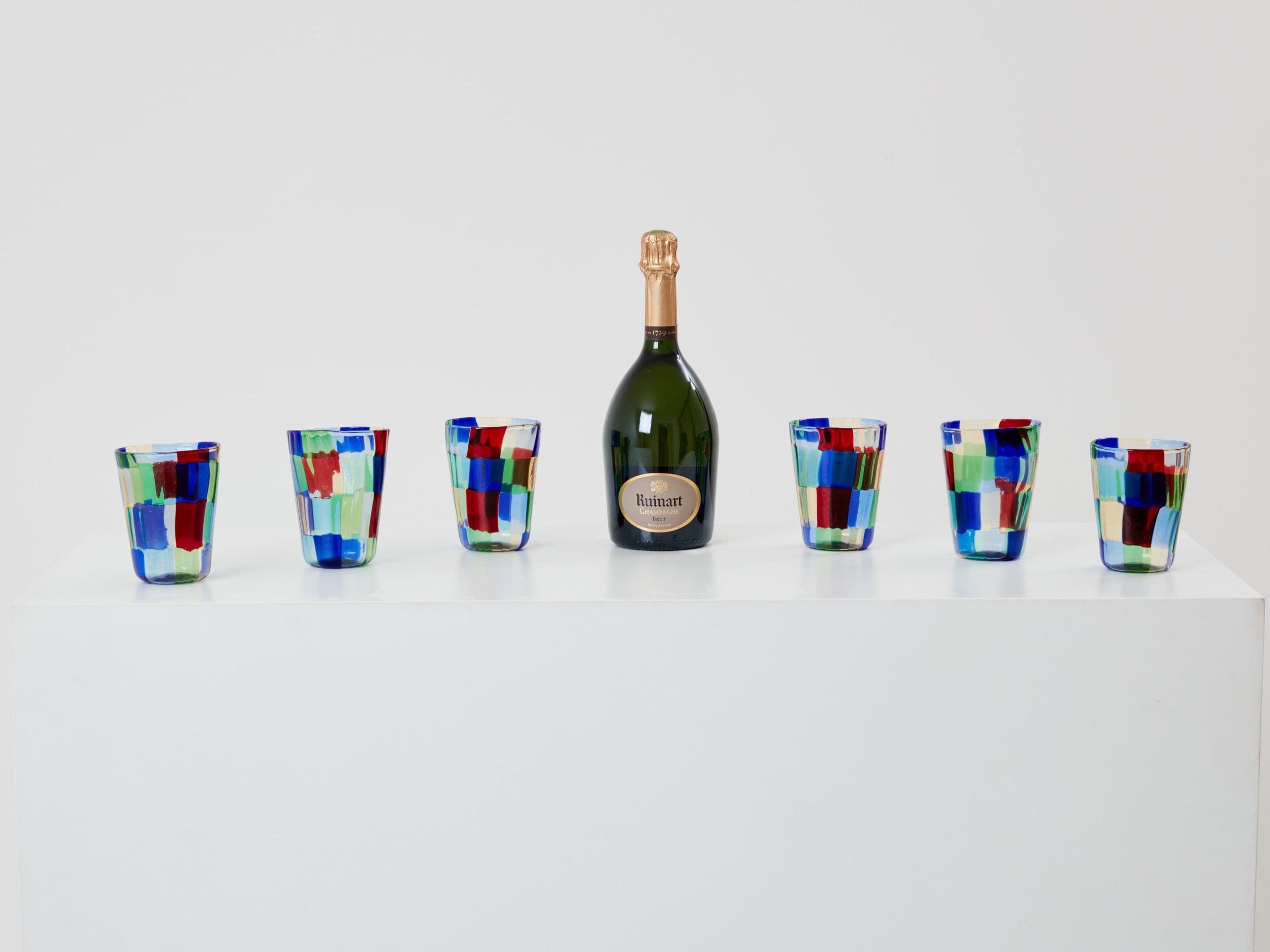 Set de 6 Verres Colorés en Verre Murano – Années 1980