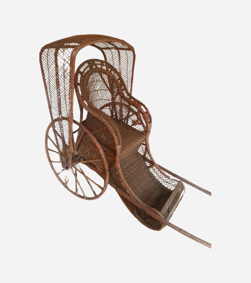 Rickshaw / Pousse-Pousse en Bambou des Années 70