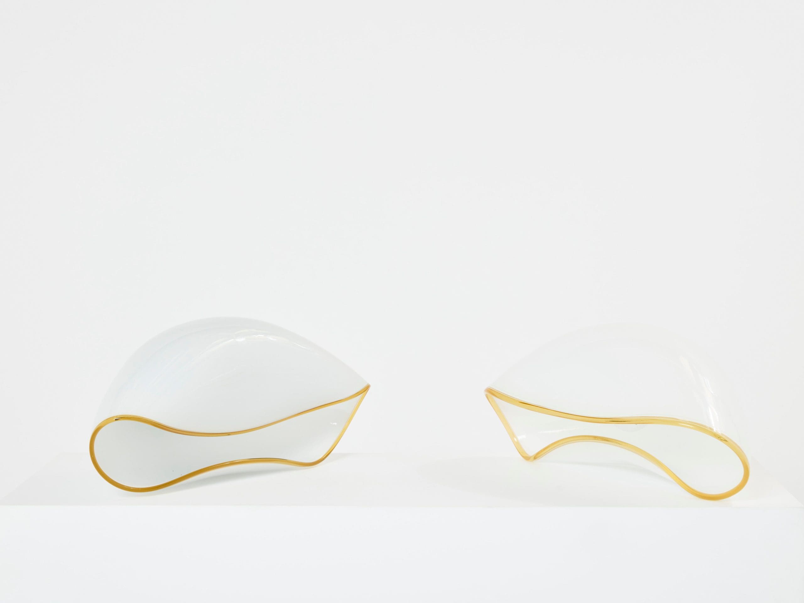 pair of vistosi orsera italian murano glass table lamps 1970s