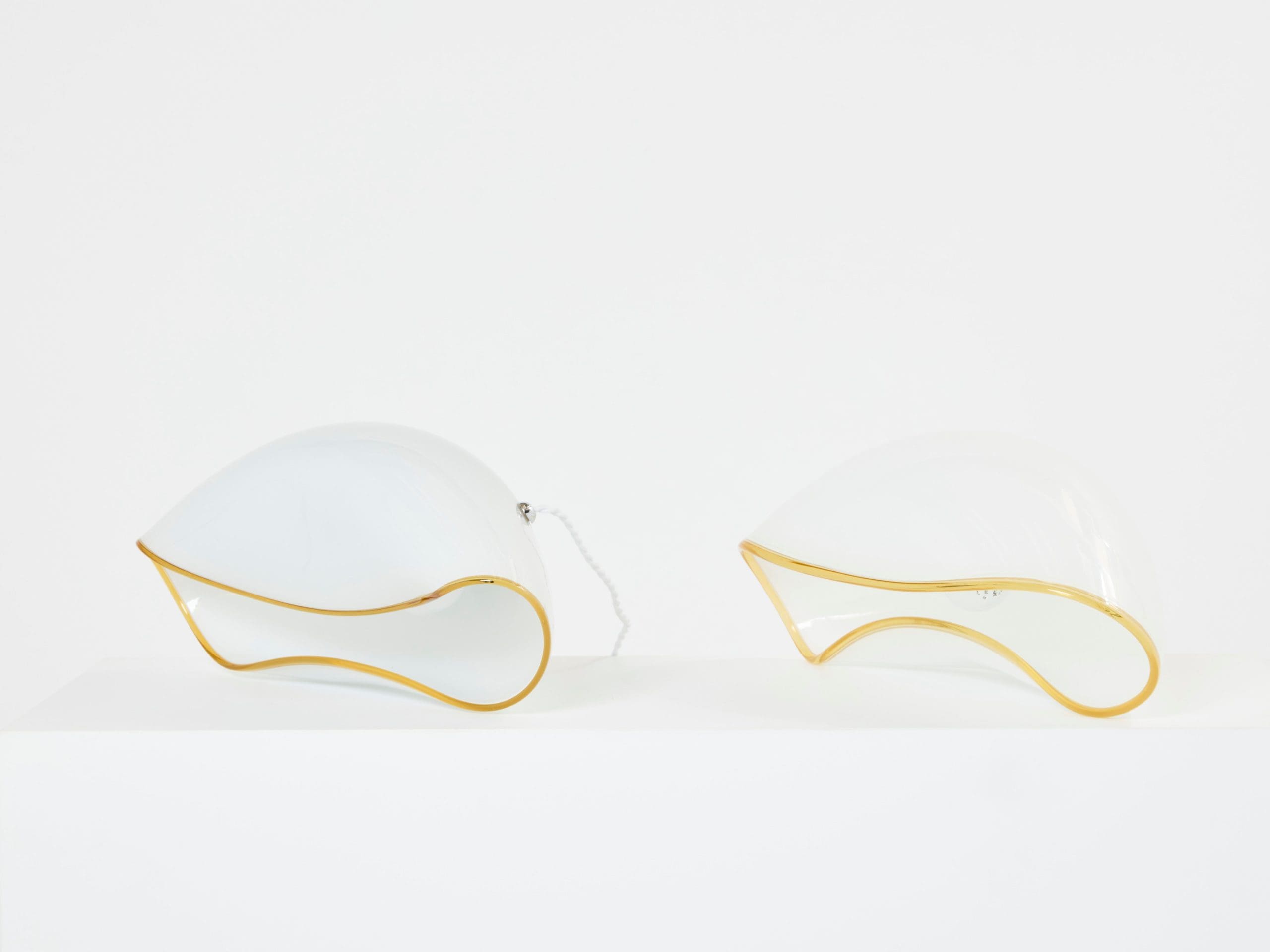 pair of vistosi orsera italian murano glass table lamps 1970s