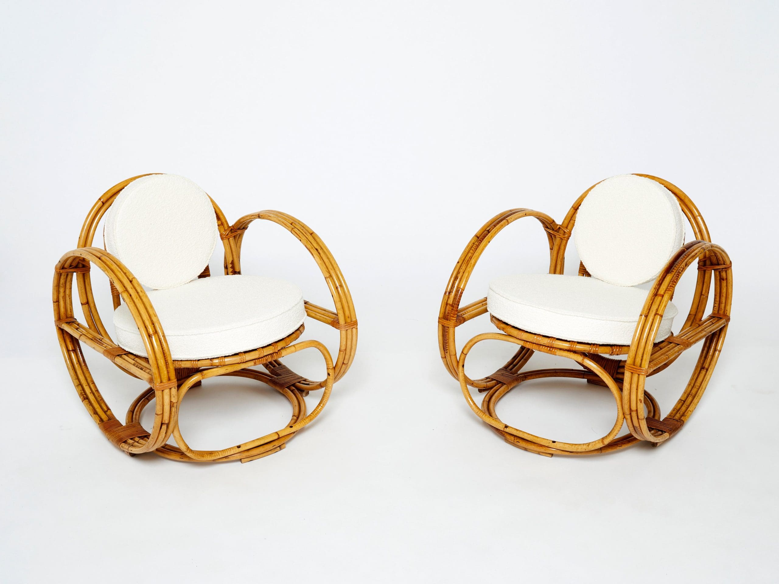 Paire de Fauteuils en Bambou – Années 1960