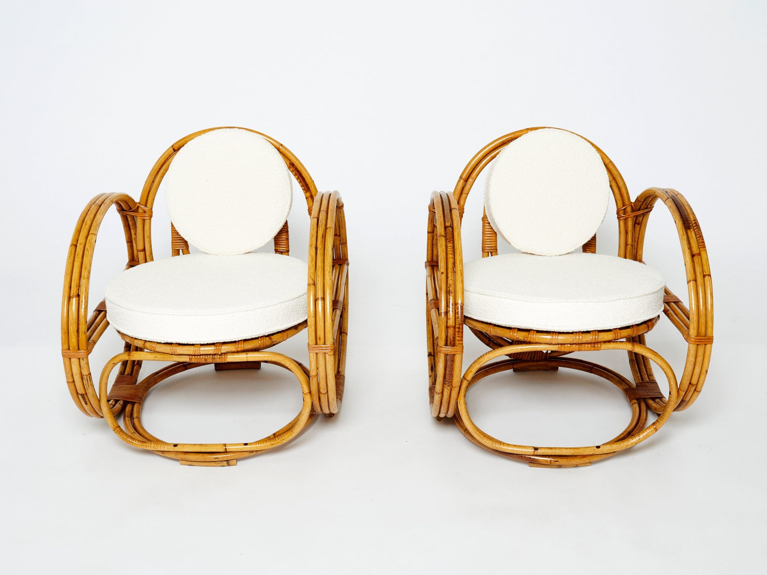 Paire de Fauteuils en Bambou – Années 1960