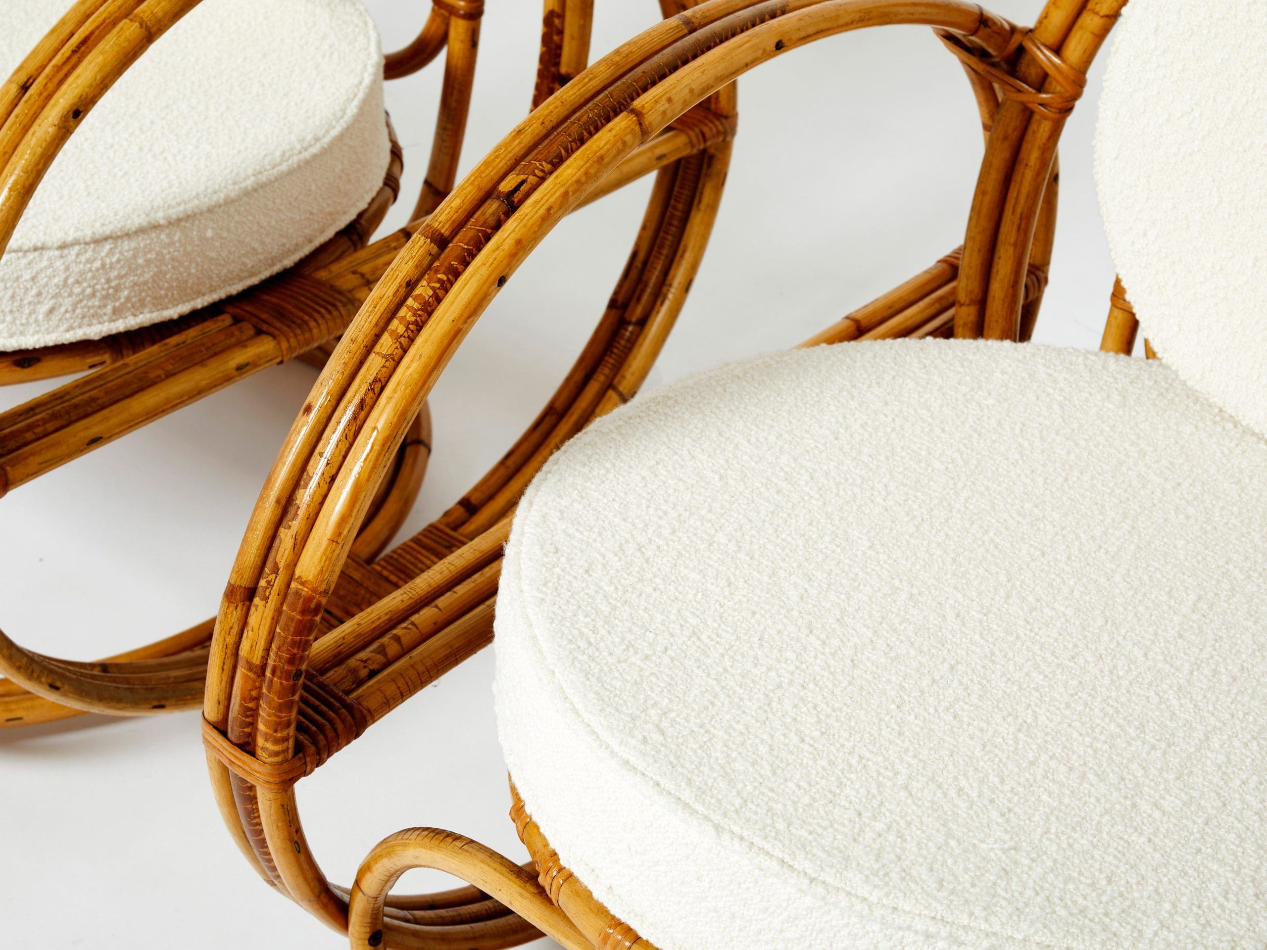 Paire de Fauteuils en Bambou – Années 1960