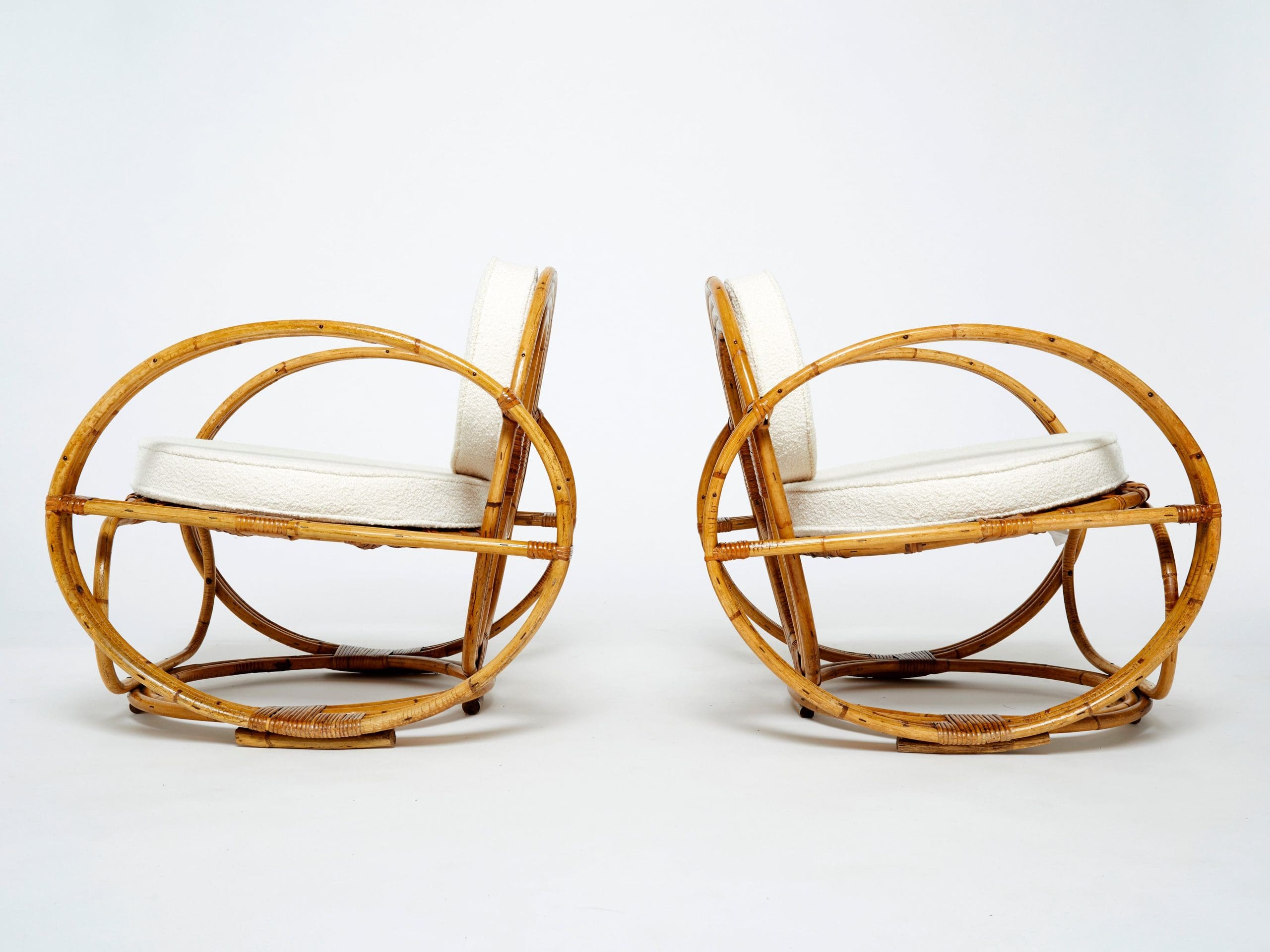 Paire de Fauteuils en Bambou – Années 1960