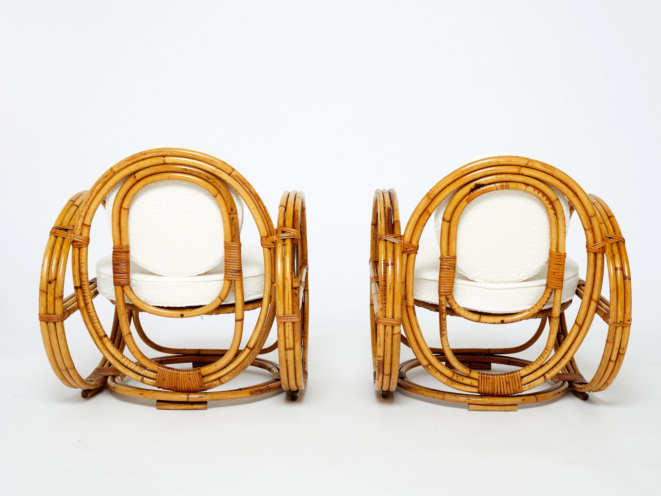 Paire de Fauteuils en Bambou – Années 1960