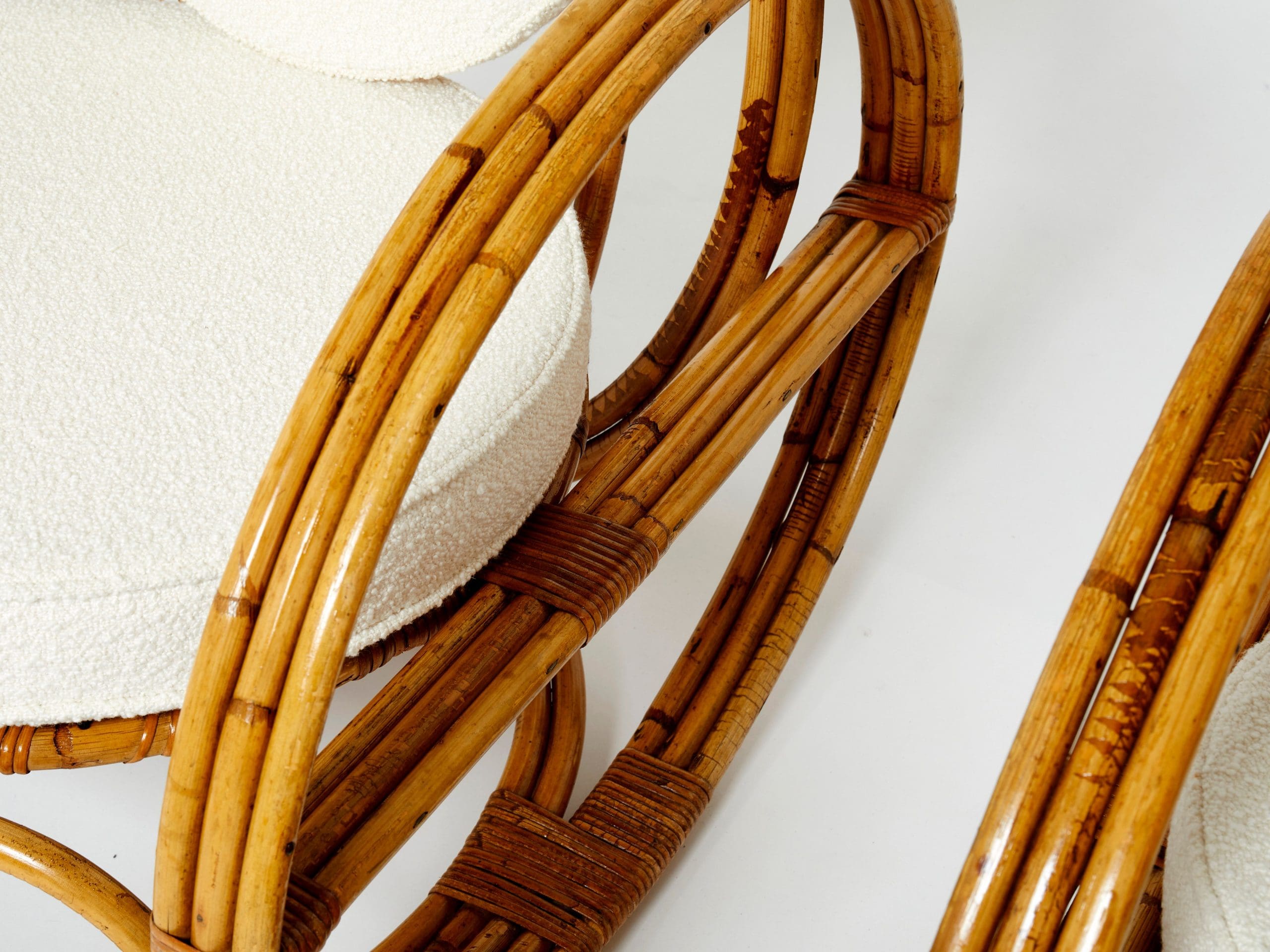 Paire de Fauteuils en Bambou – Années 1960