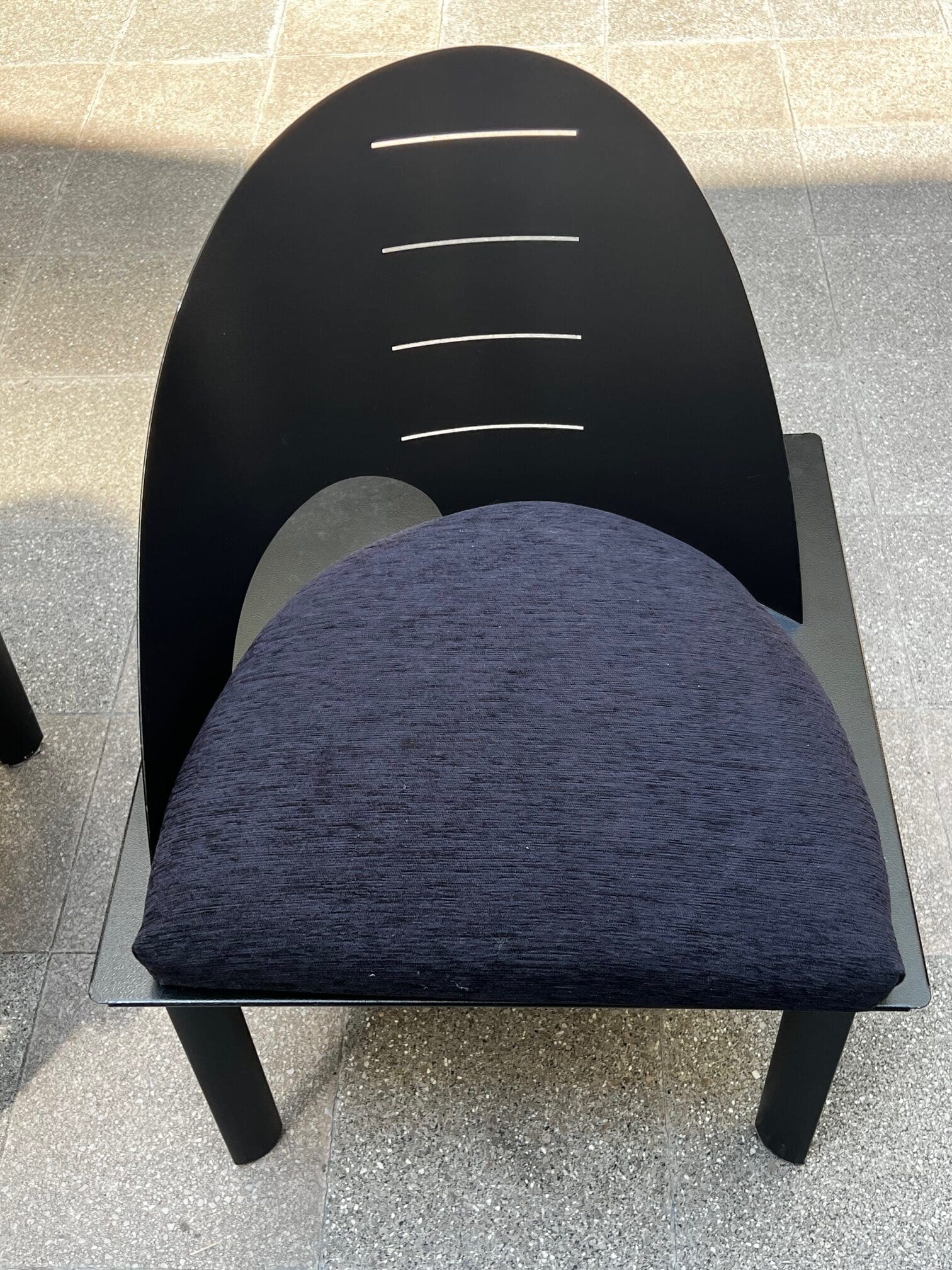 Paire de Chaises en Métal Laqué Noir par Patrice Bonneau