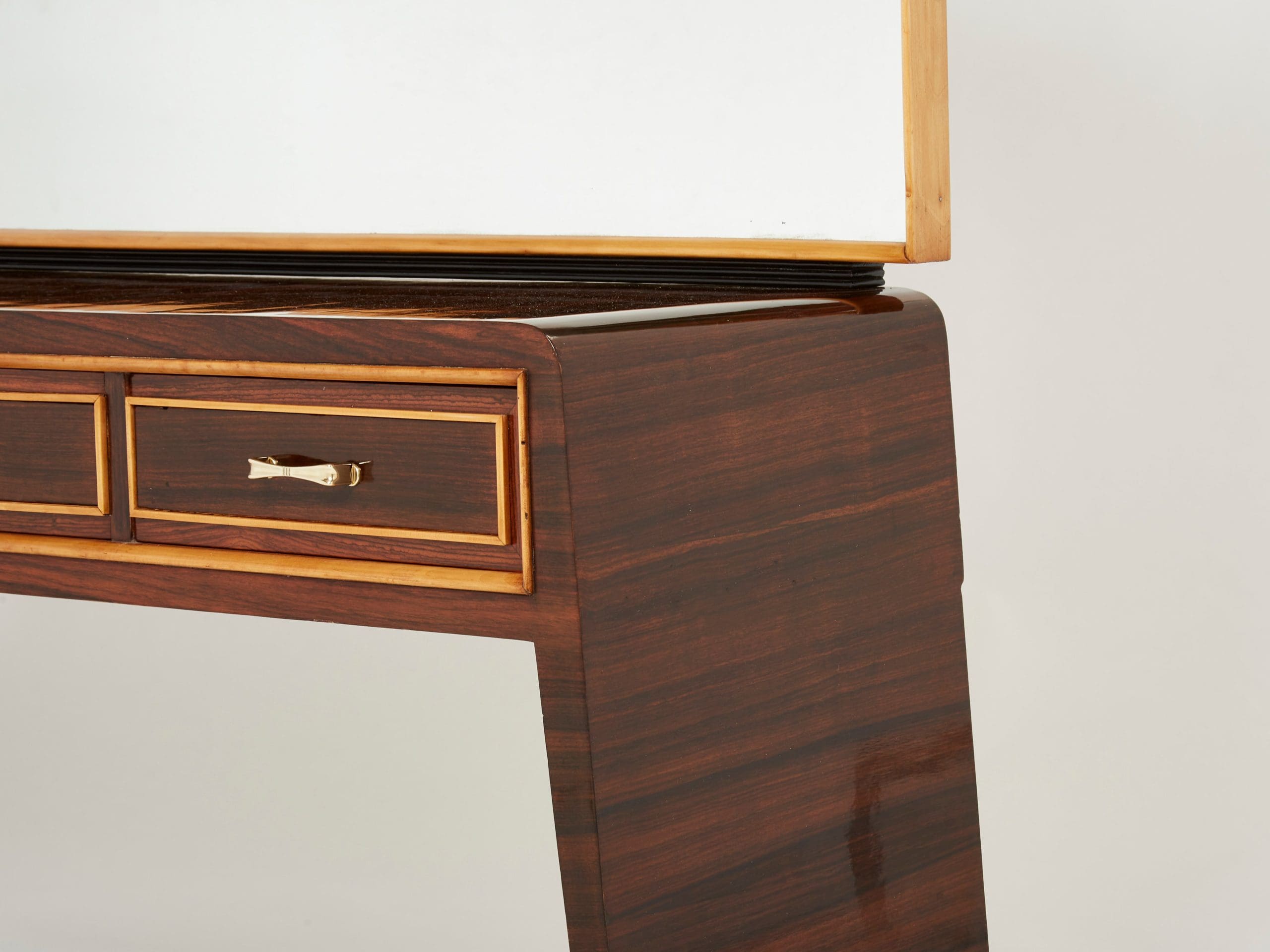 Coiffeuse Vintage en Palissandre, Sycomore et Laiton par Paolo Buffa, 1940s