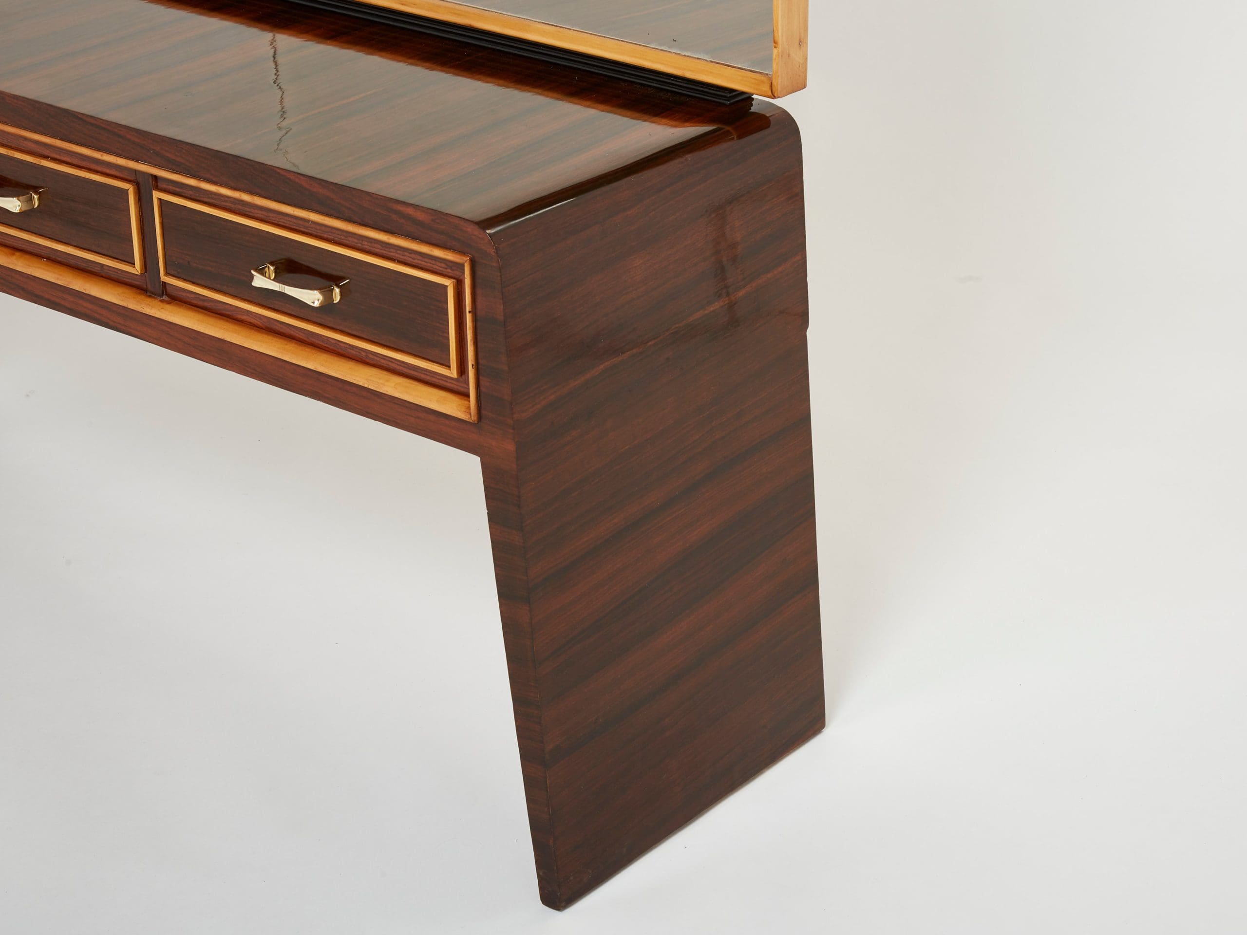 Coiffeuse Vintage en Palissandre, Sycomore et Laiton par Paolo Buffa, 1940s