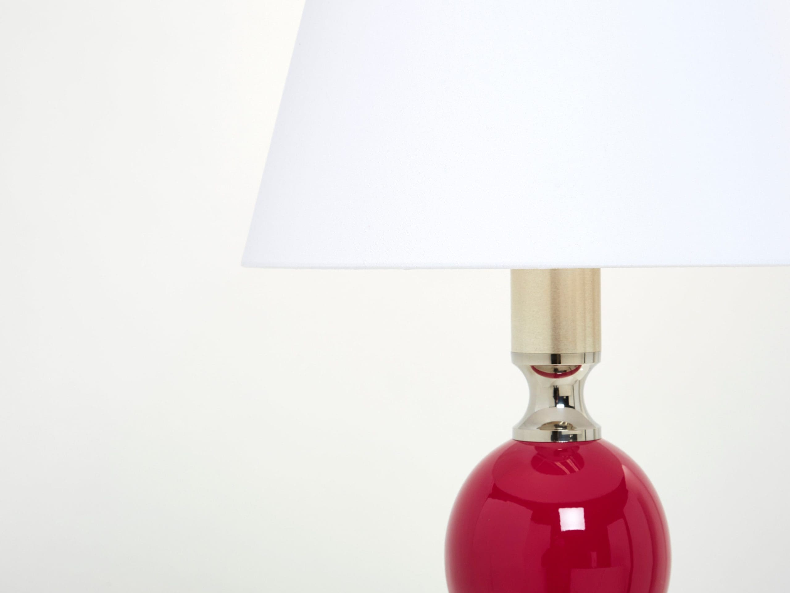 Paire de Lampes de Table en Céramique Émaillée Fuchsia par Philippe Barbier, Années 1970