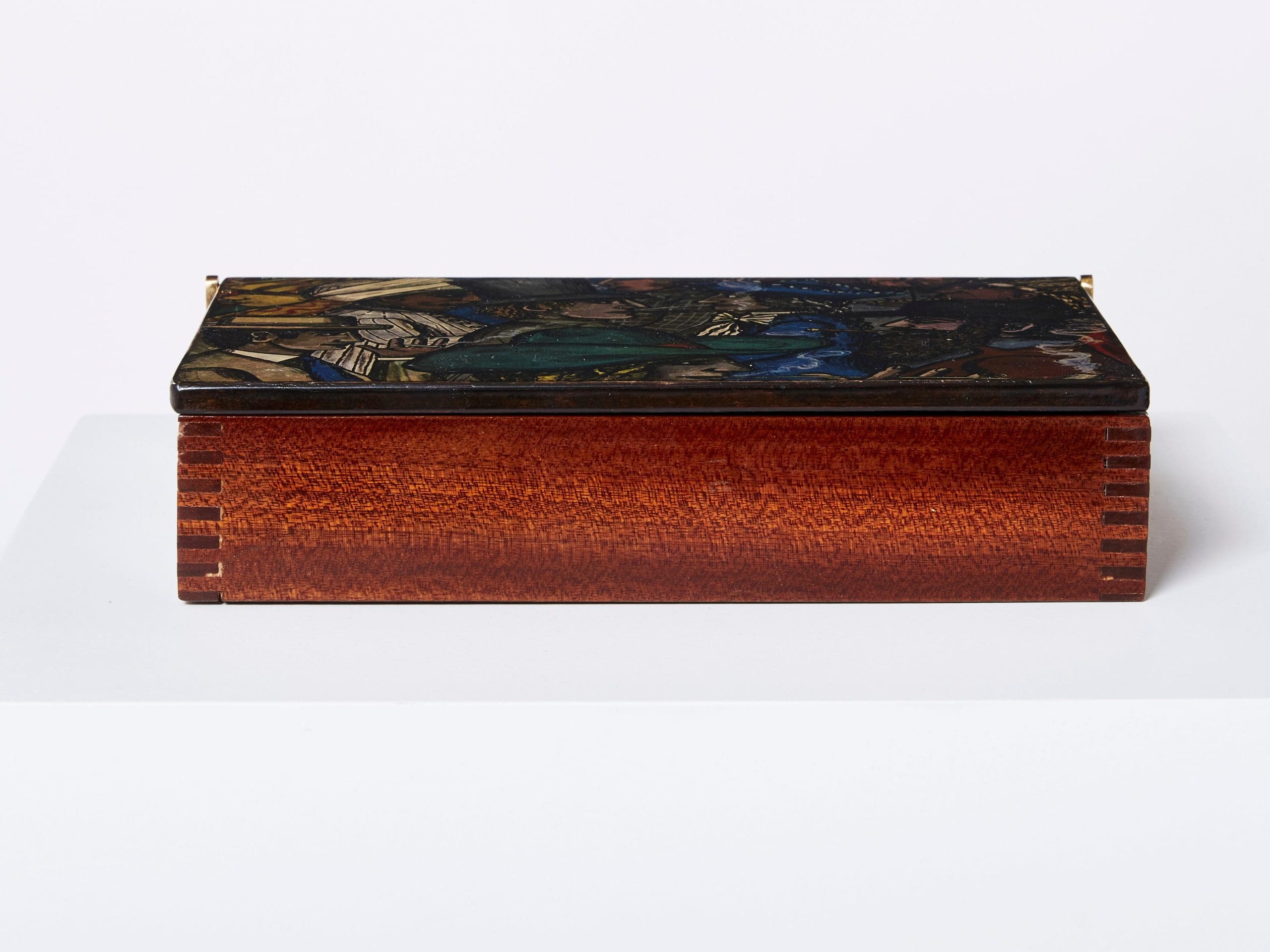 Coffret en Bois Peint par Piero Fornasetti, Années 1950