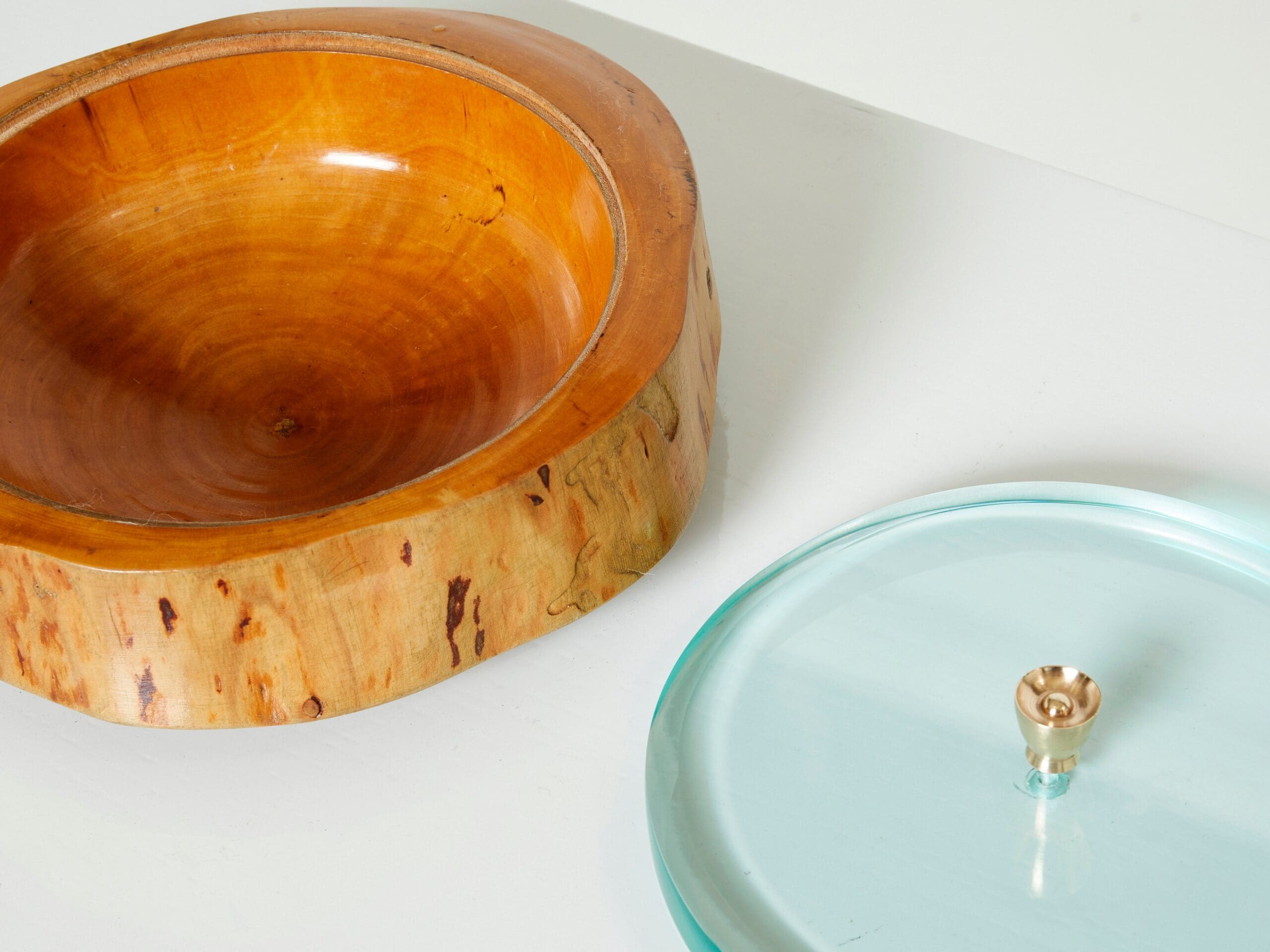 Boîte Décorative en Bois de Satin et Verre par Pietro Chiesa pour Fontana Arte, 1940