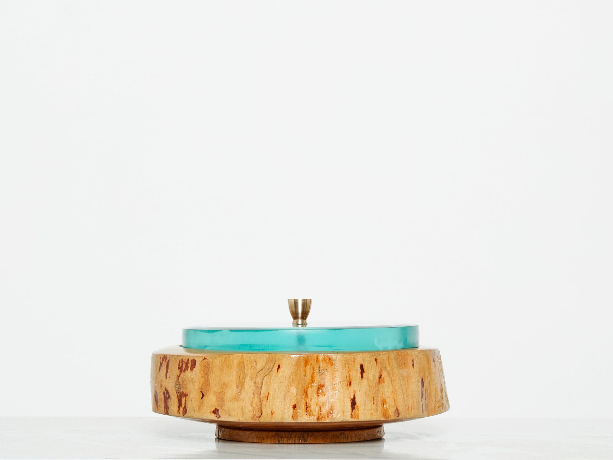 Boîte Décorative en Bois de Satin et Verre par Pietro Chiesa pour Fontana Arte, 1940