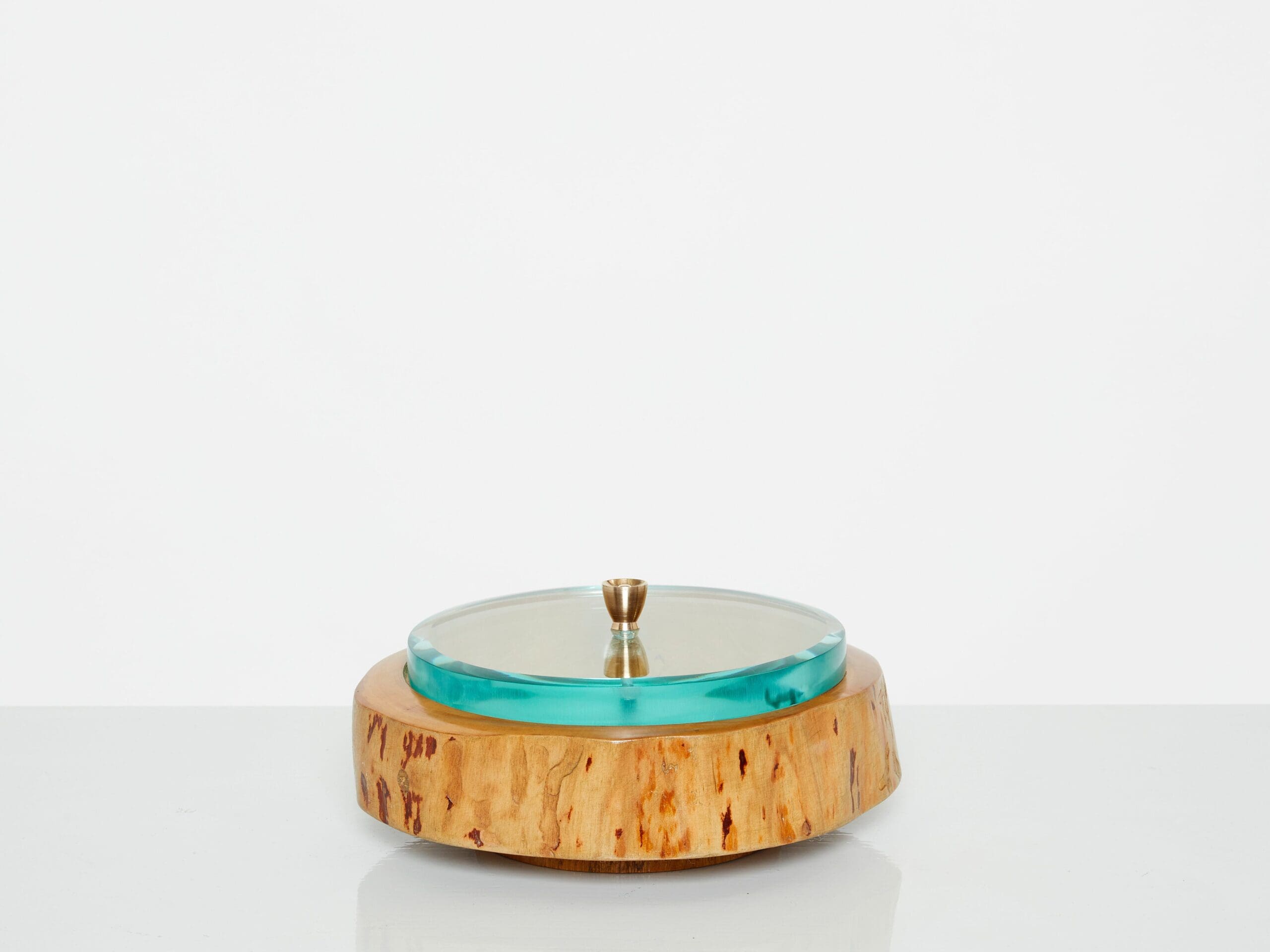 Boîte Décorative en Bois de Satin et Verre par Pietro Chiesa pour Fontana Arte, 1940