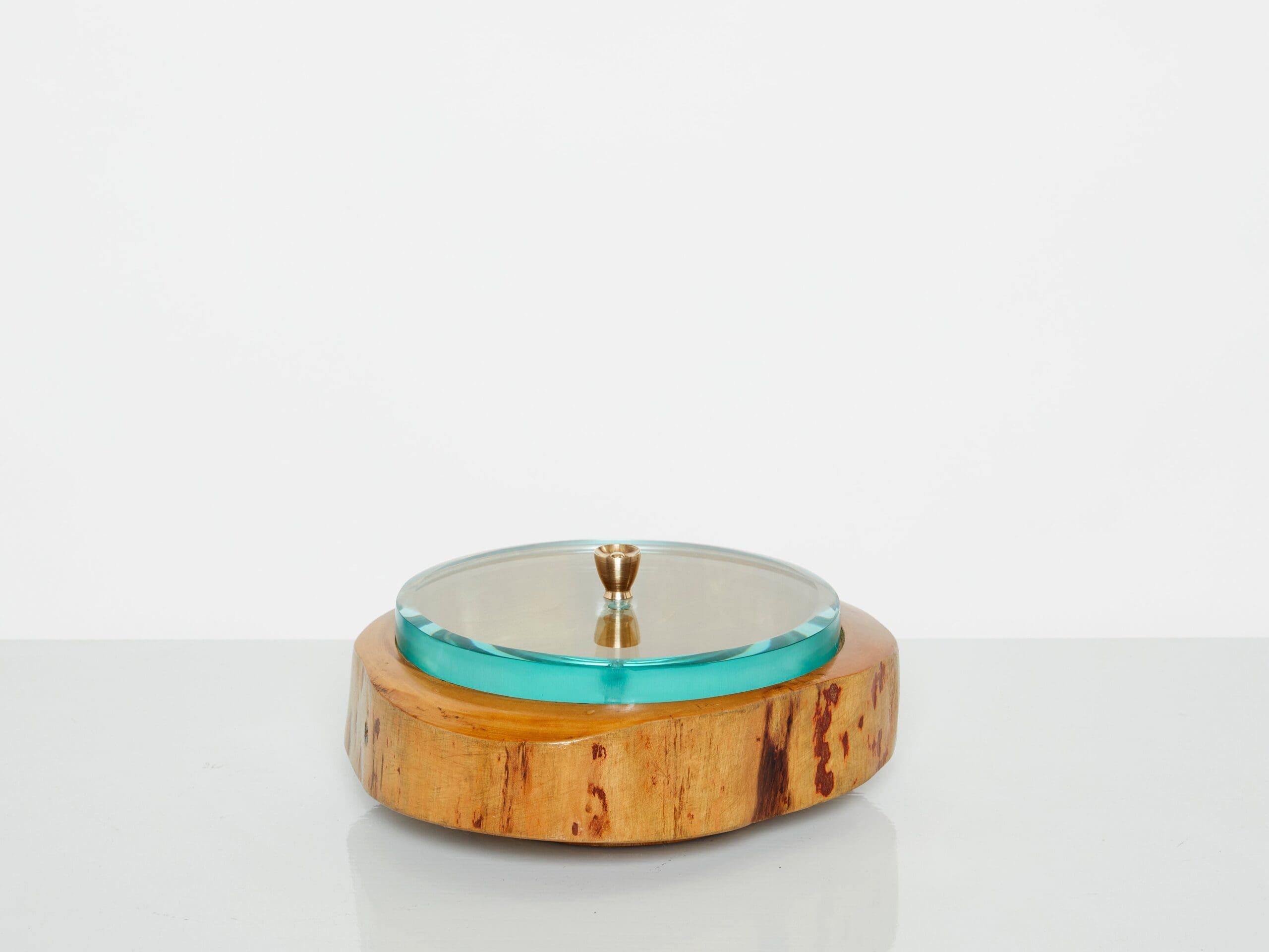Boîte Décorative en Bois de Satin et Verre par Pietro Chiesa pour Fontana Arte, 1940
