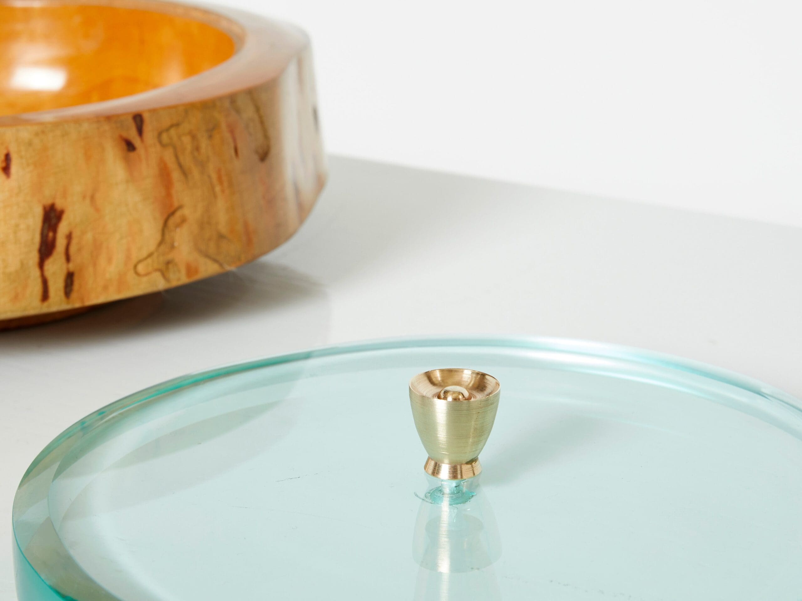 Boîte Décorative en Bois de Satin et Verre par Pietro Chiesa pour Fontana Arte, 1940
