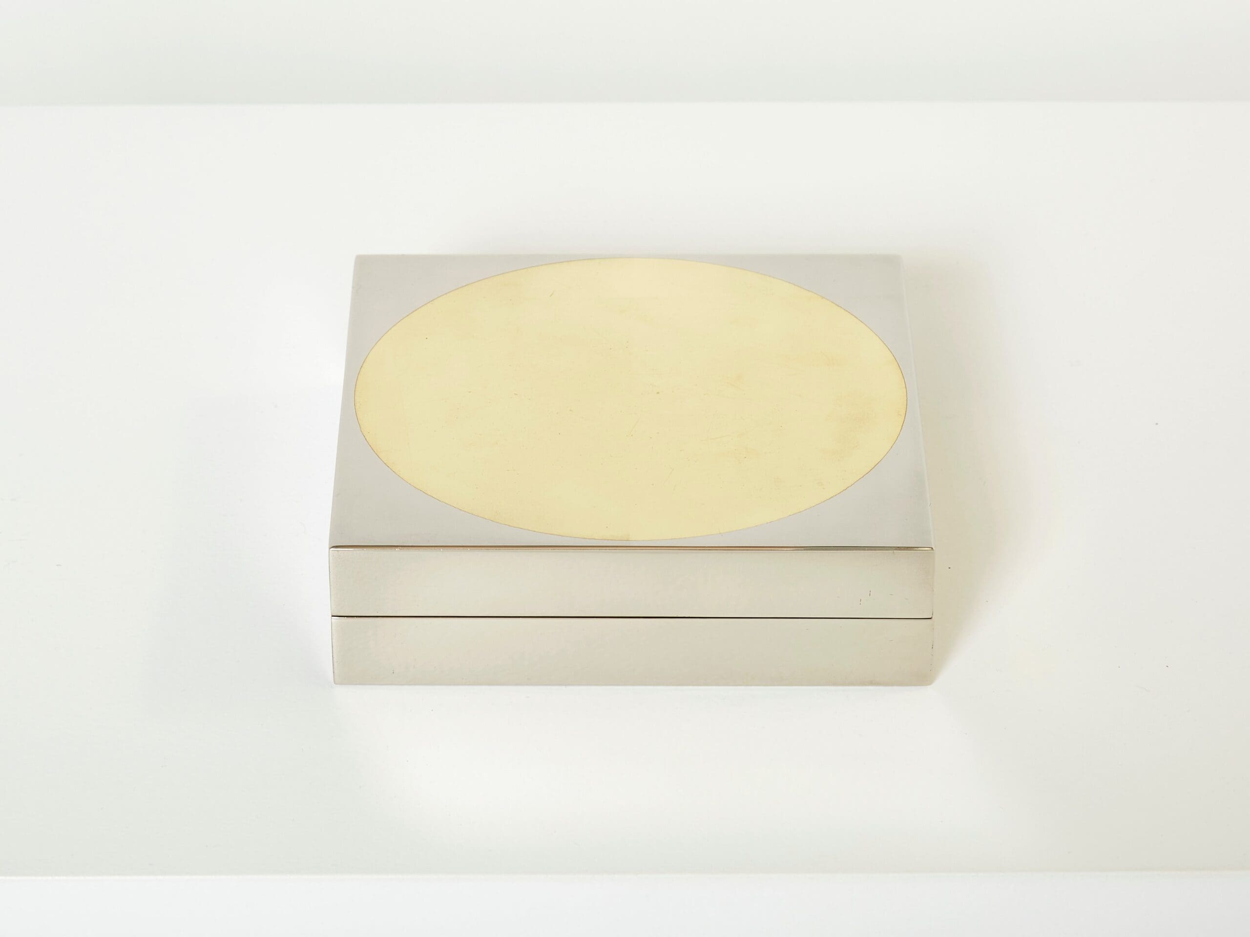 Boîte à Bijoux en Chrome et Laiton par Romeo Rega, 1970s