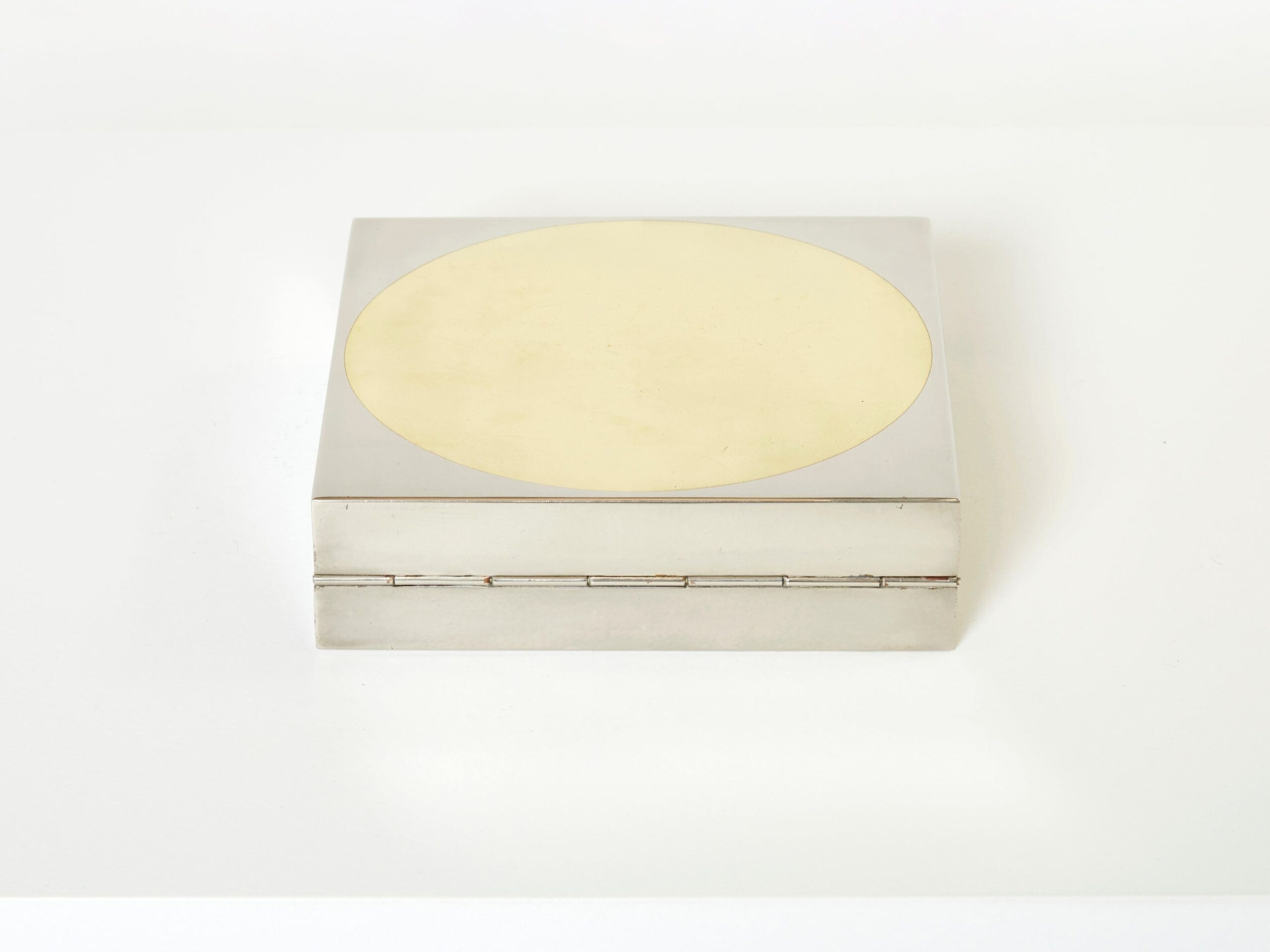 Boîte à Bijoux en Chrome et Laiton par Romeo Rega, 1970s