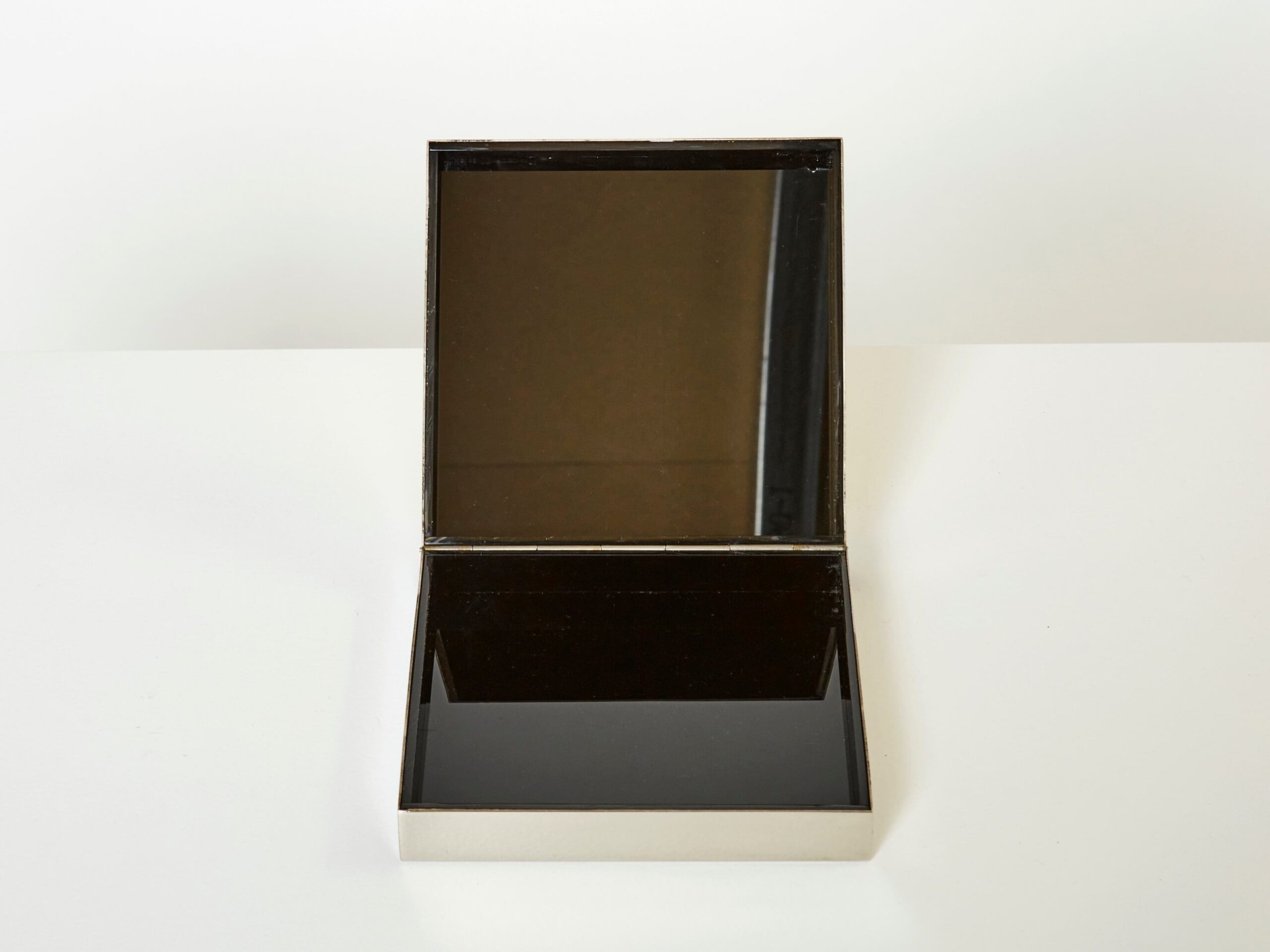 Boîte à Bijoux en Chrome et Laiton par Romeo Rega, 1970s