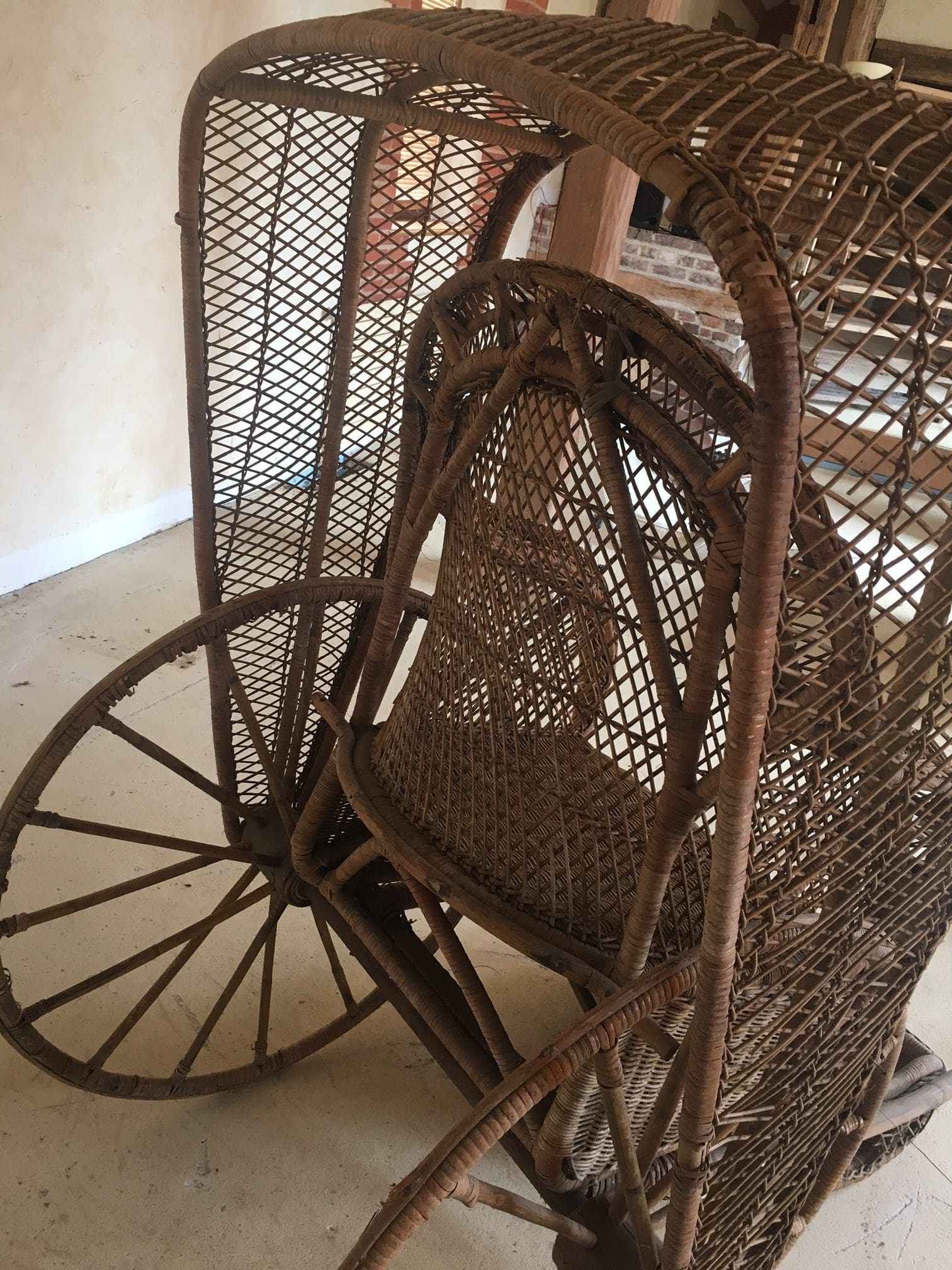 Rickshaw / Pousse-Pousse en Bambou des Années 70