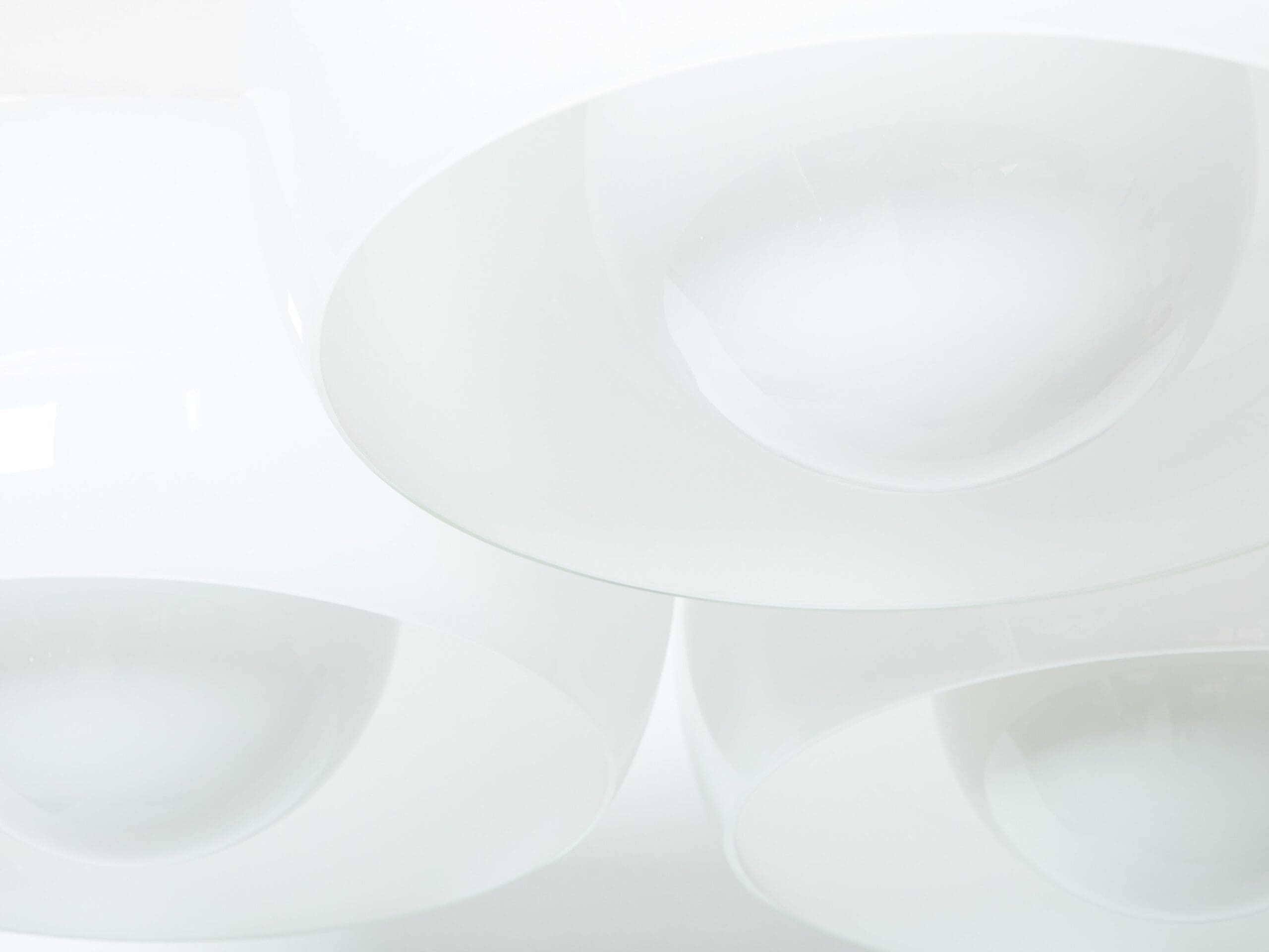 Vico Magistretti for Artemide opaline glass Triclinio chandelier 1967