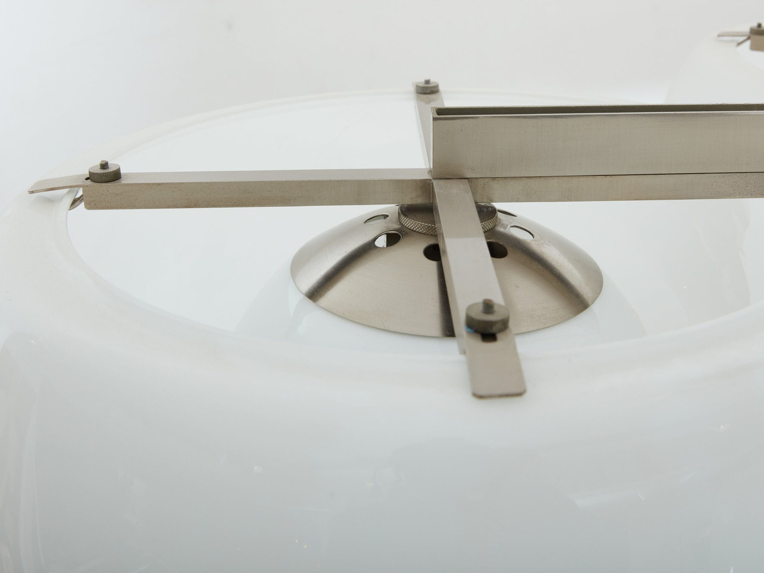 Vico Magistretti for Artemide opaline glass Triclinio chandelier 1967