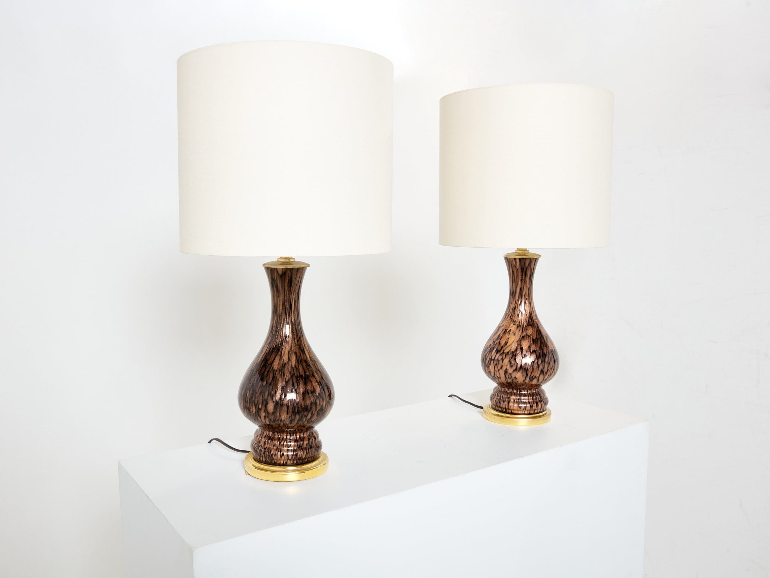 Lampes de Table en Verre Murano ‘Avventurina’ par Vincenzo Nason, Années 1960