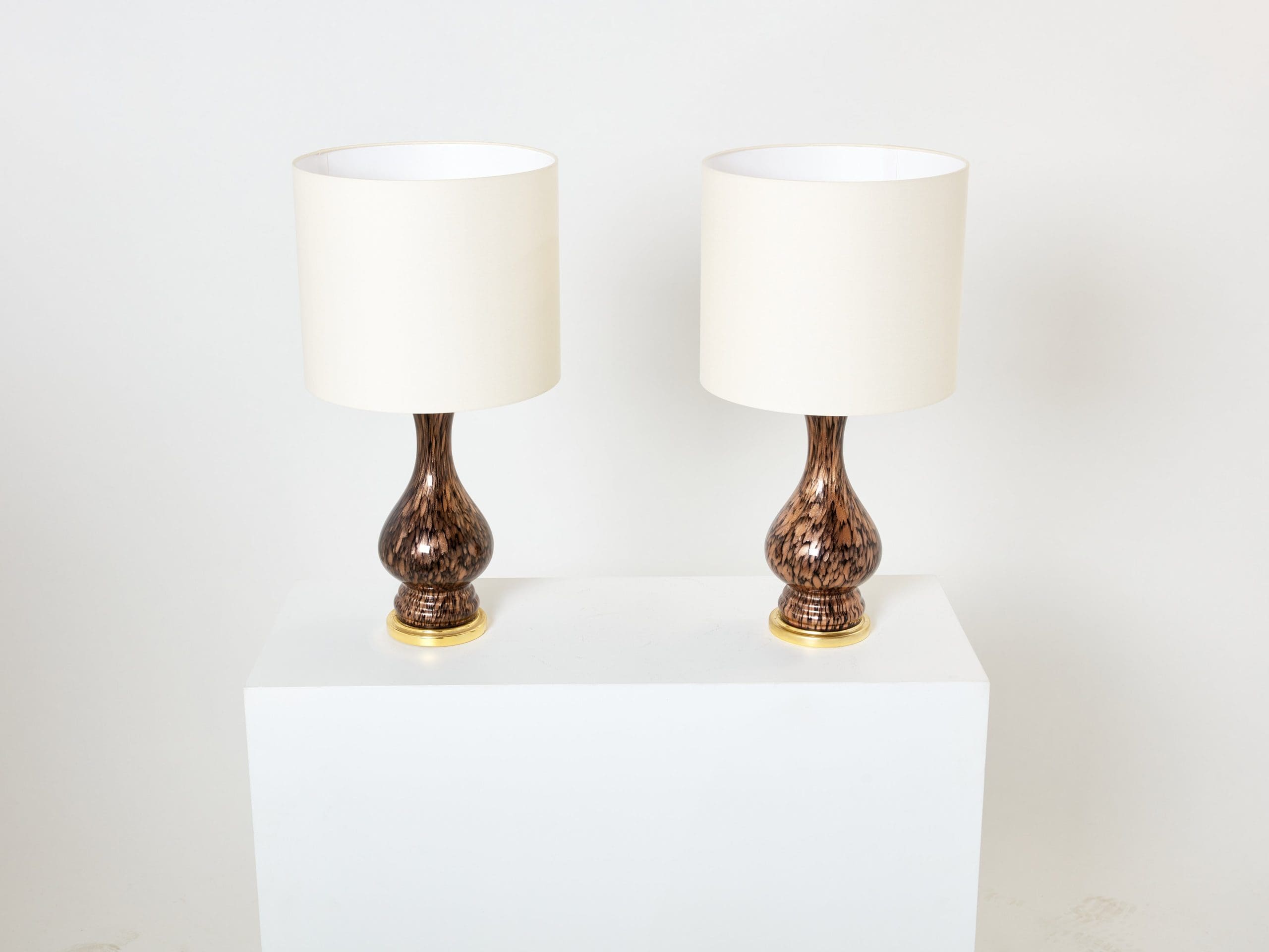 Lampes de Table en Verre Murano ‘Avventurina’ par Vincenzo Nason, Années 1960