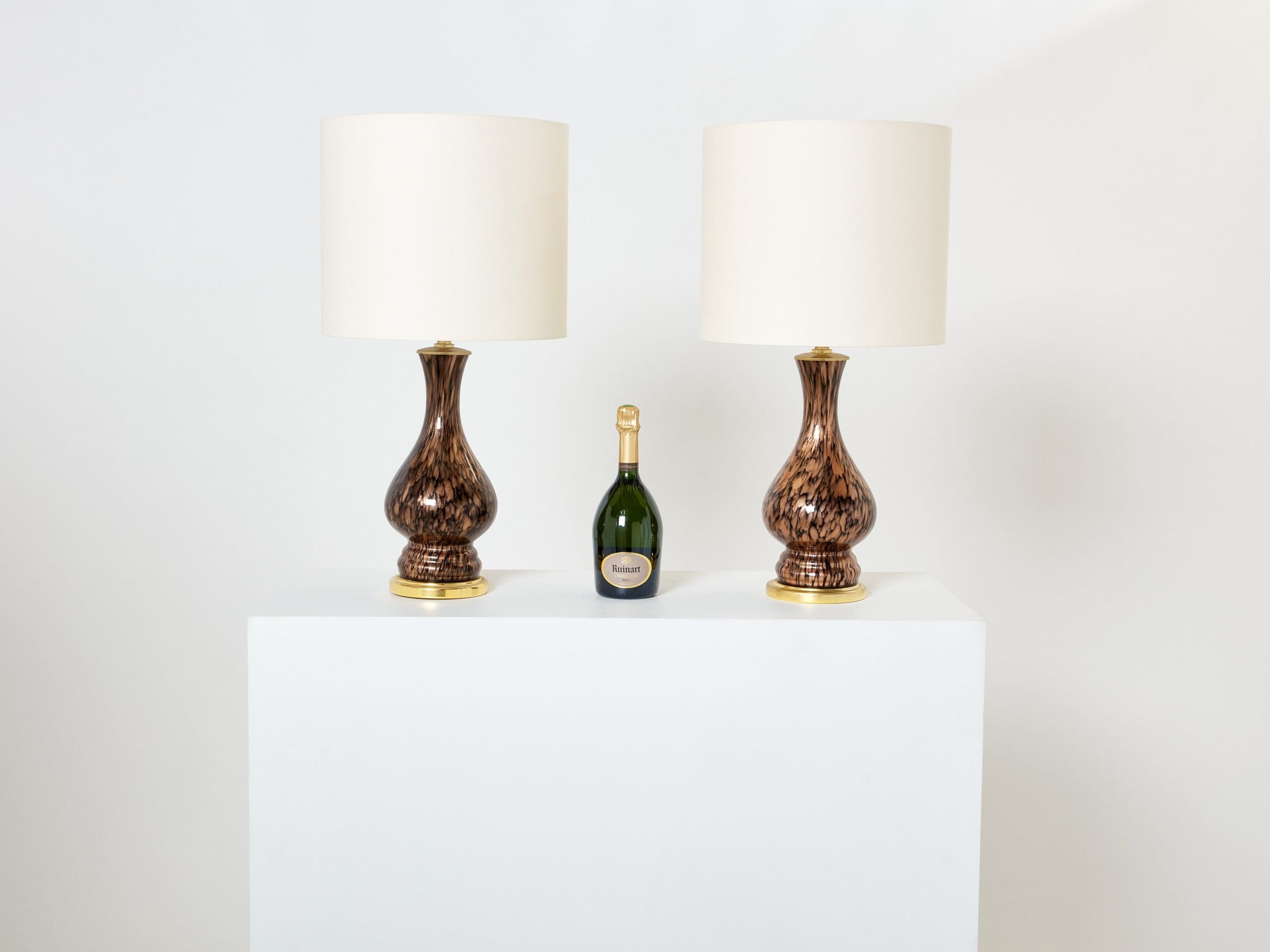 Lampes de Table en Verre Murano ‘Avventurina’ par Vincenzo Nason, Années 1960