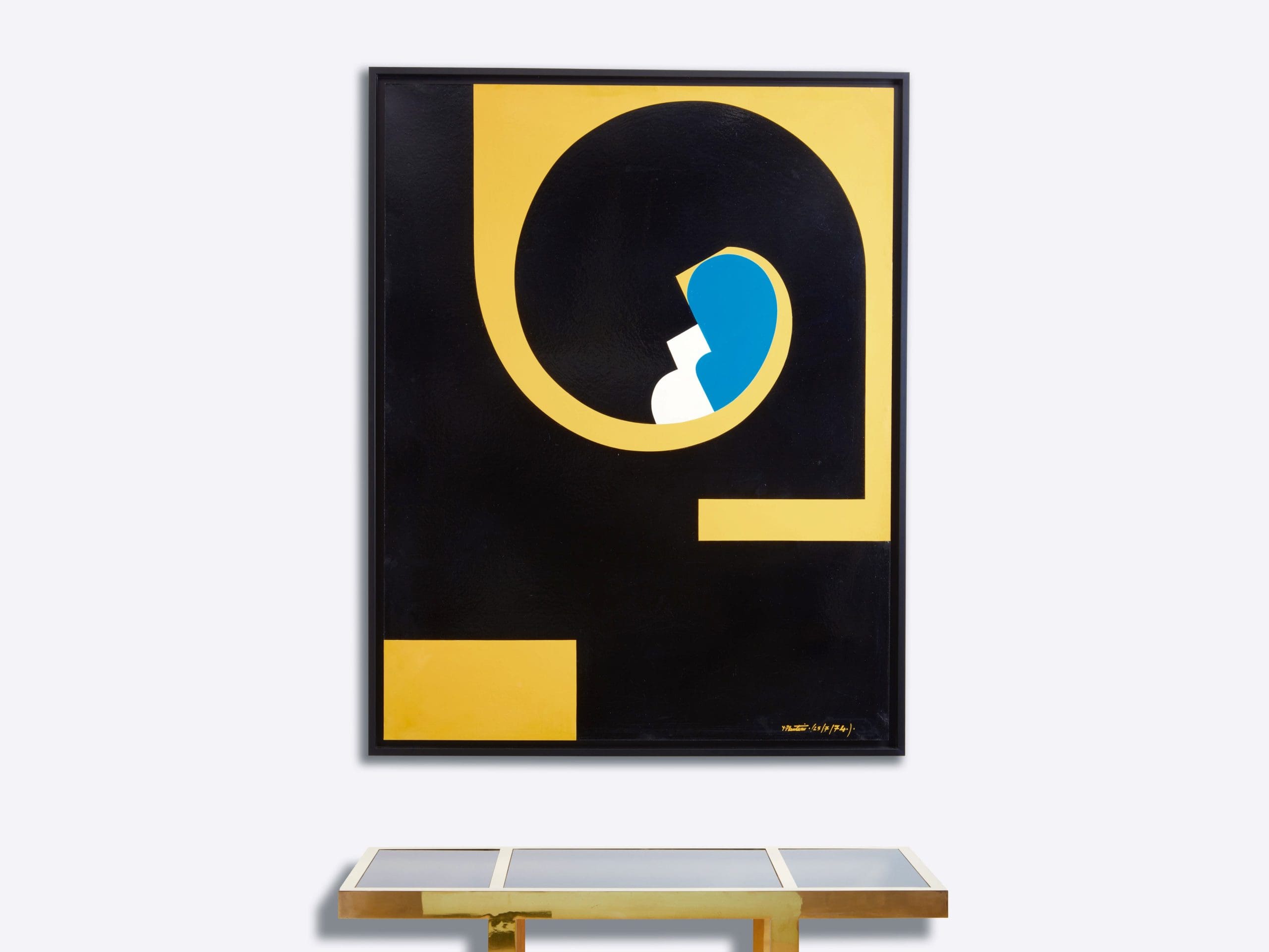 Tableau Monumental d’Yves Plantevin (1974) – Huile sur Panneau de Bois