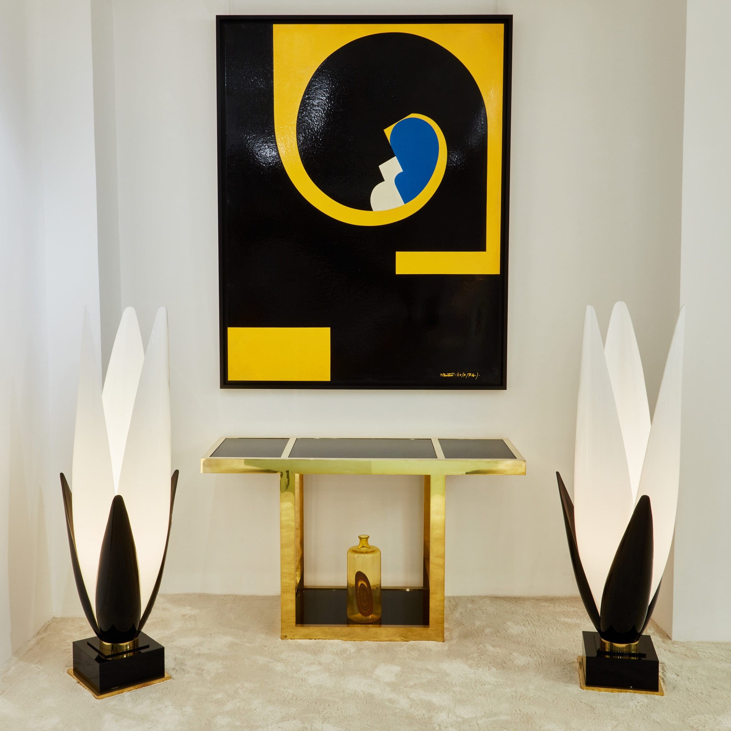Tableau Monumental d’Yves Plantevin (1974) – Huile sur Panneau de Bois