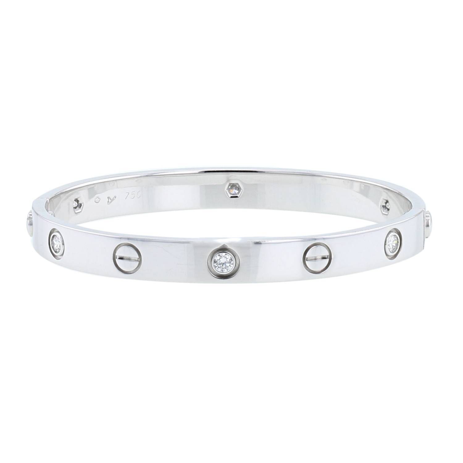 Bracelet Cartier Love en or blanc 18k avec 6 diamants