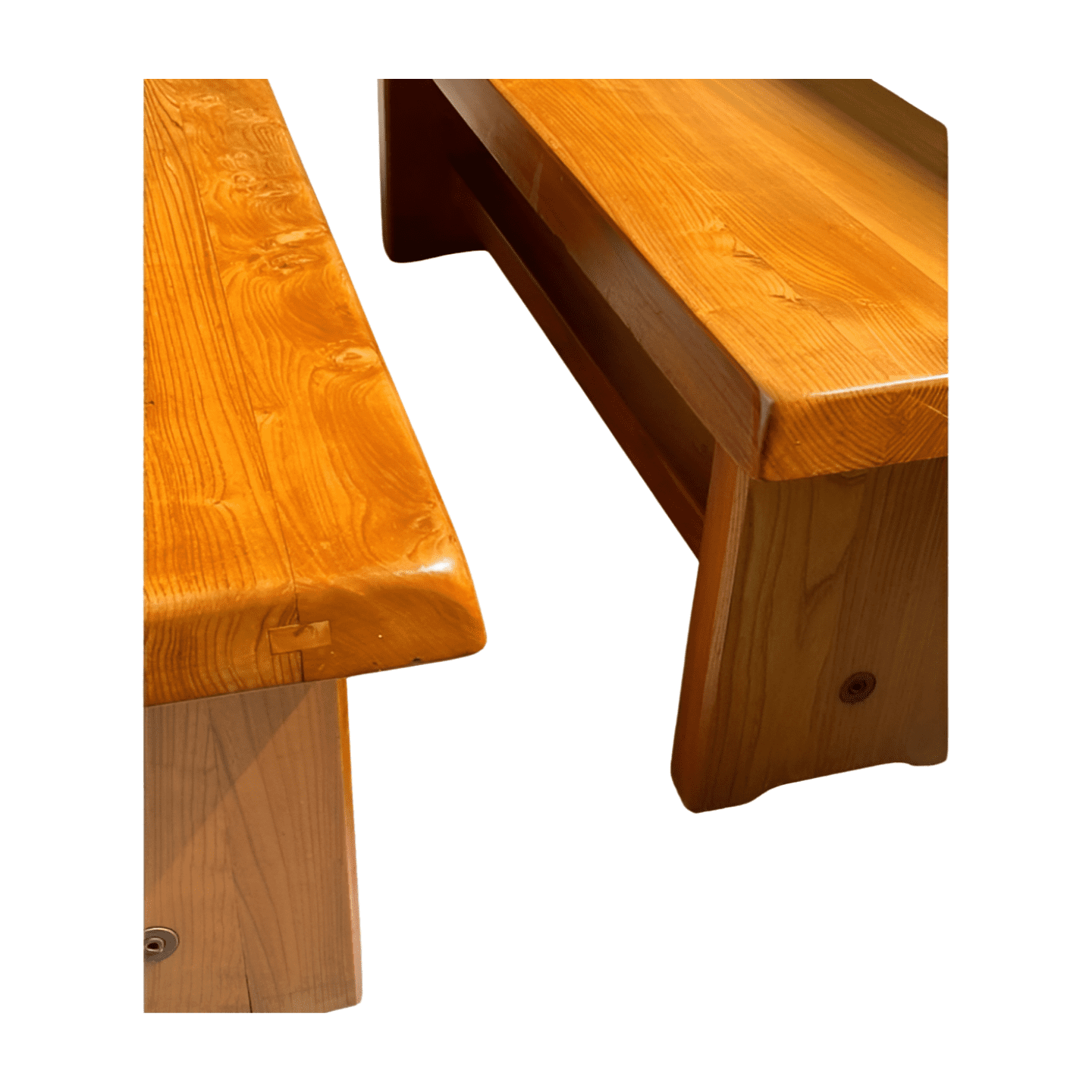 Pierre Chapo – Ensemble de Table et Bancs T14A, Circa 1970