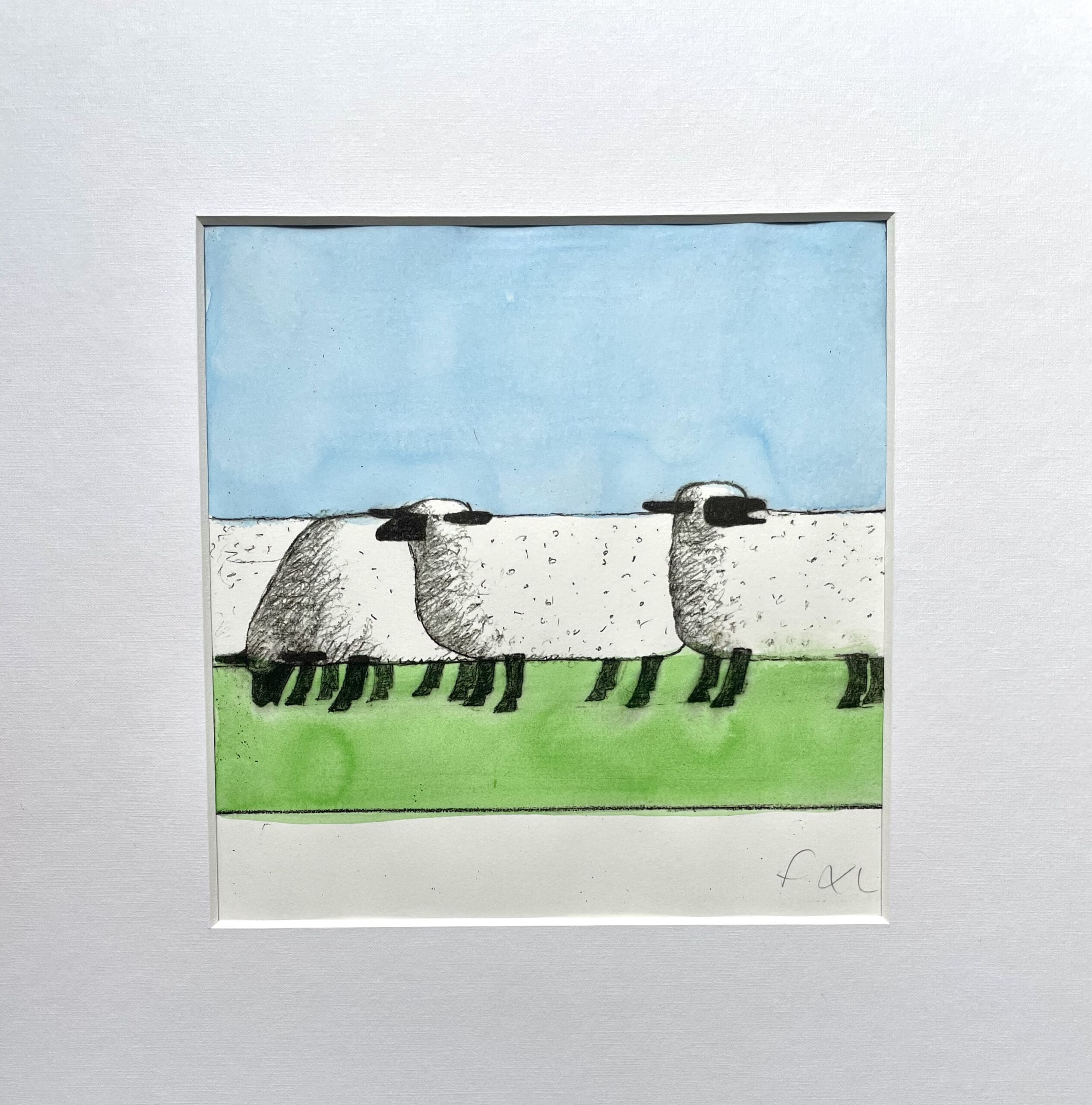 Aquarelle Originale : Les Moutons de François-Xavier Lalanne