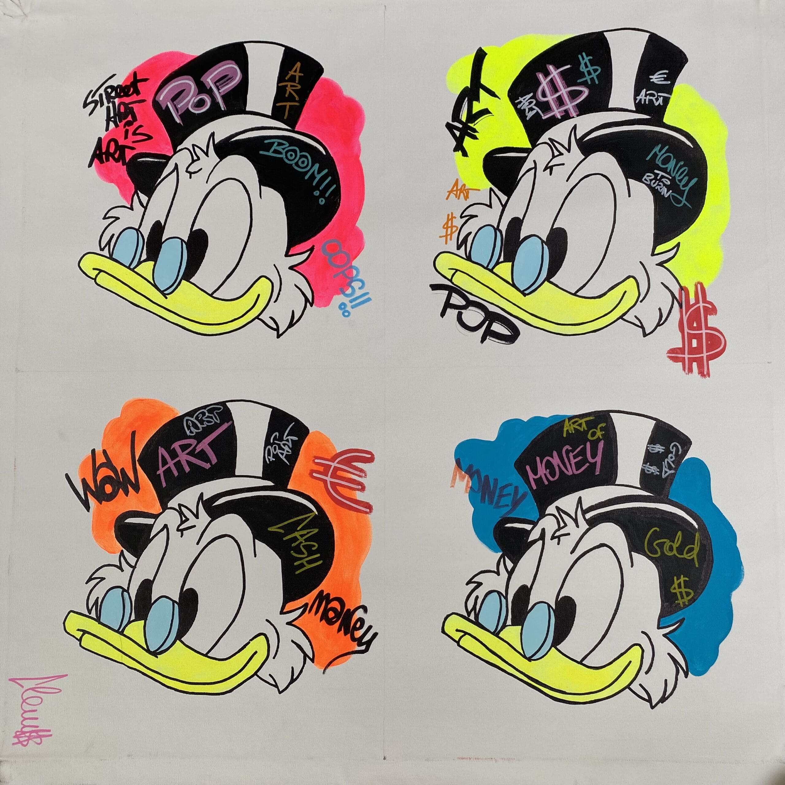 4 Fab Picsou » par Clems : Quadriptyque Iconique de l’Art Urbain