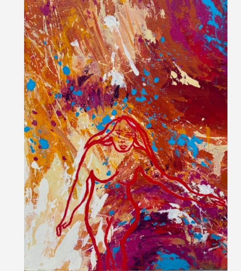 Life takes letting go – Peinture contemporaine expressive | Merel 2024